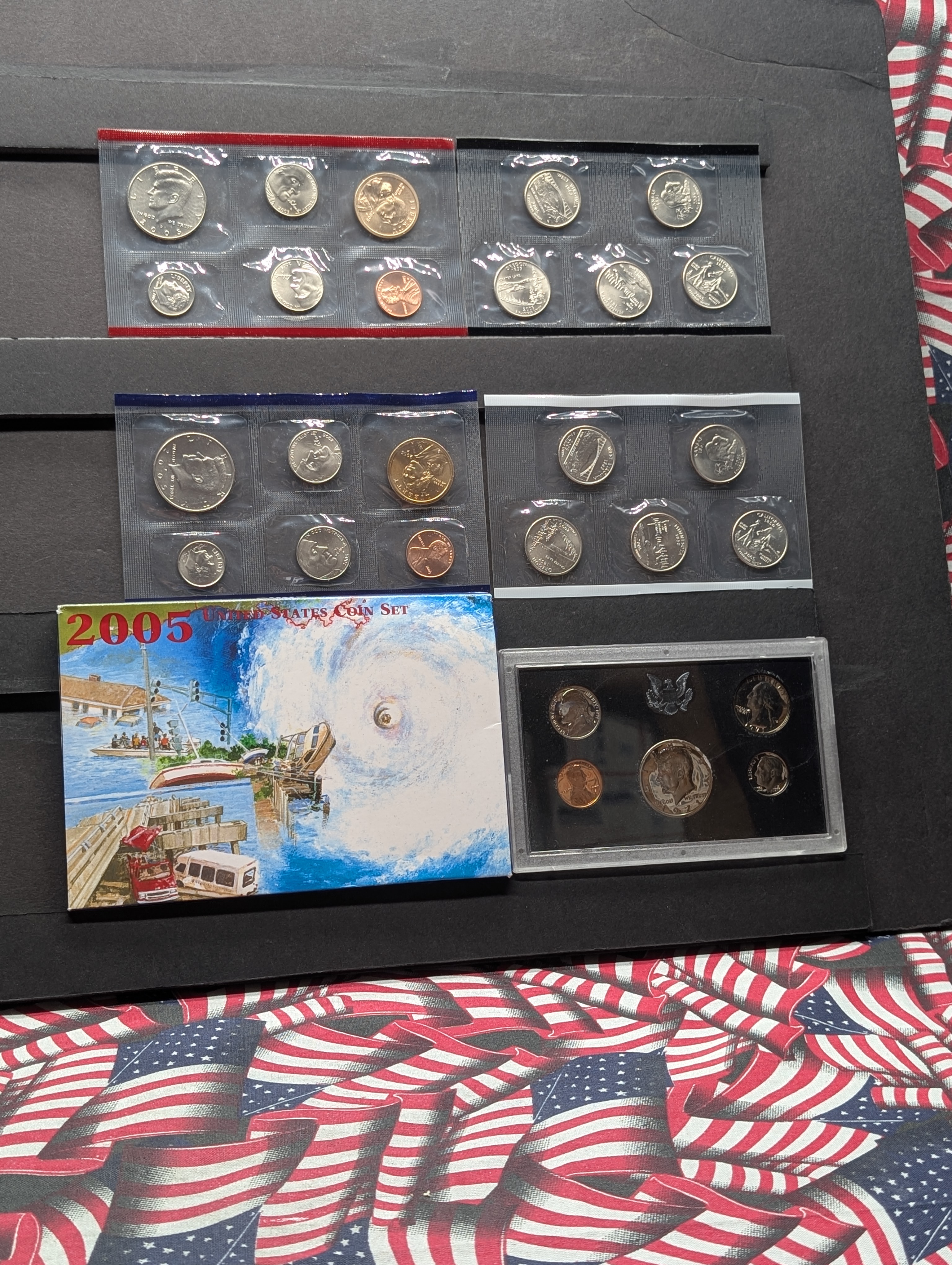 1971-S United States Mint Proof Set W/ No Box & 2005-P&D Uncirculated United States Coin Set, with State Quarters