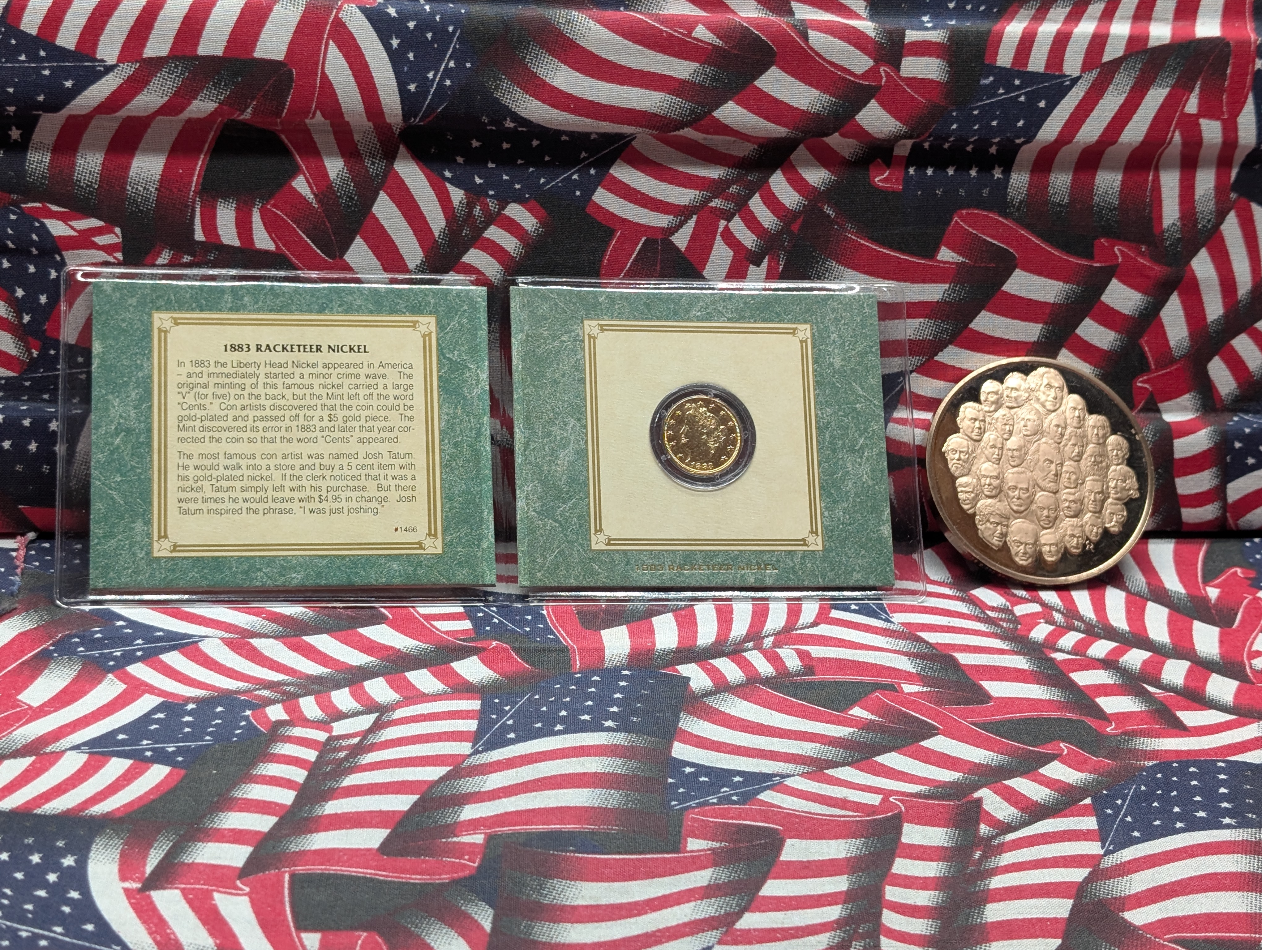 1883 Racketeer Liberty Head V Nickel & Bronze 1776-1976 Round