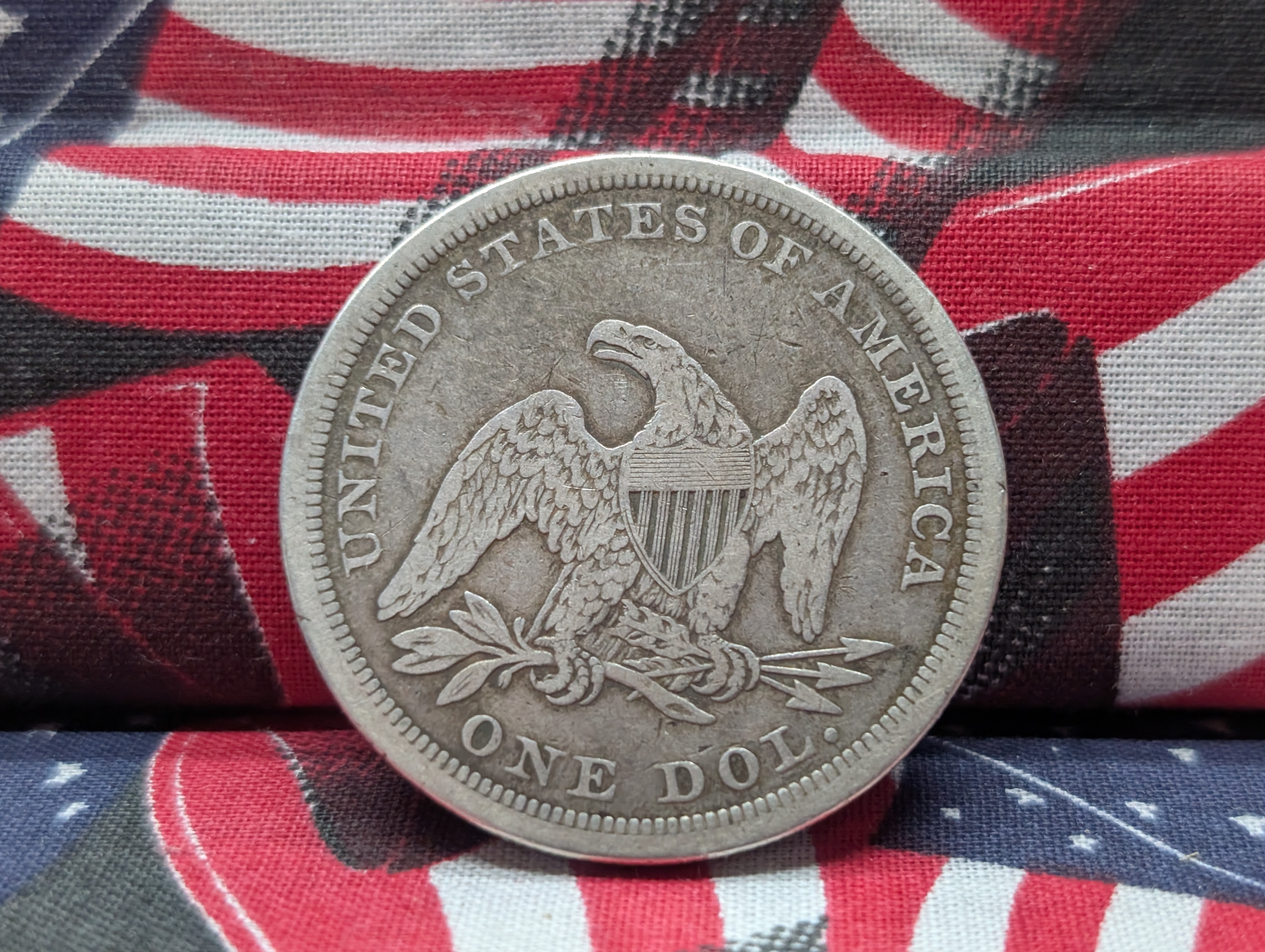 1841 Seated Liberty 90% Silver Dollar - F/VF Condition