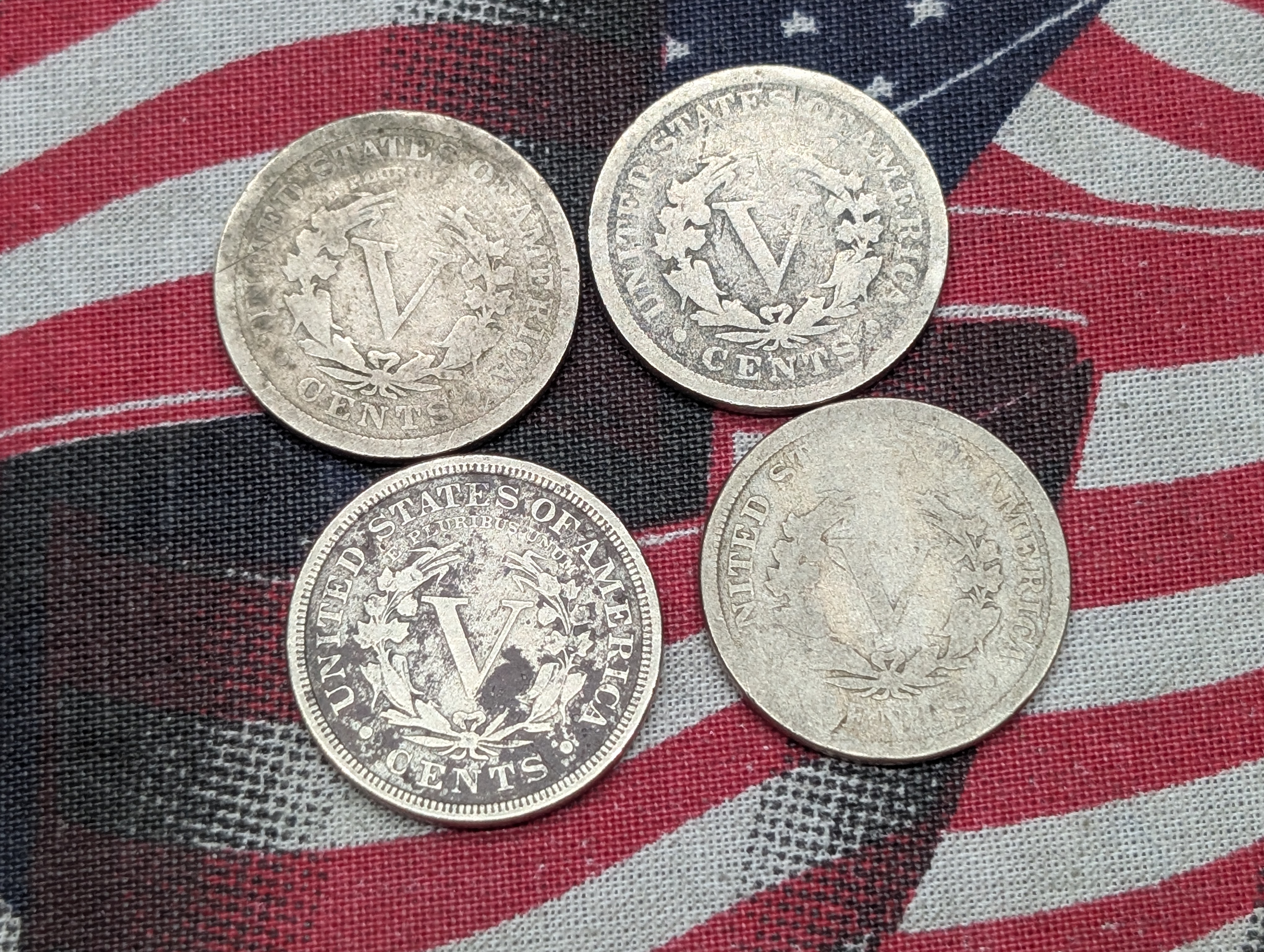 (4) 1895 Liberty Head V Nickels - Better Dates