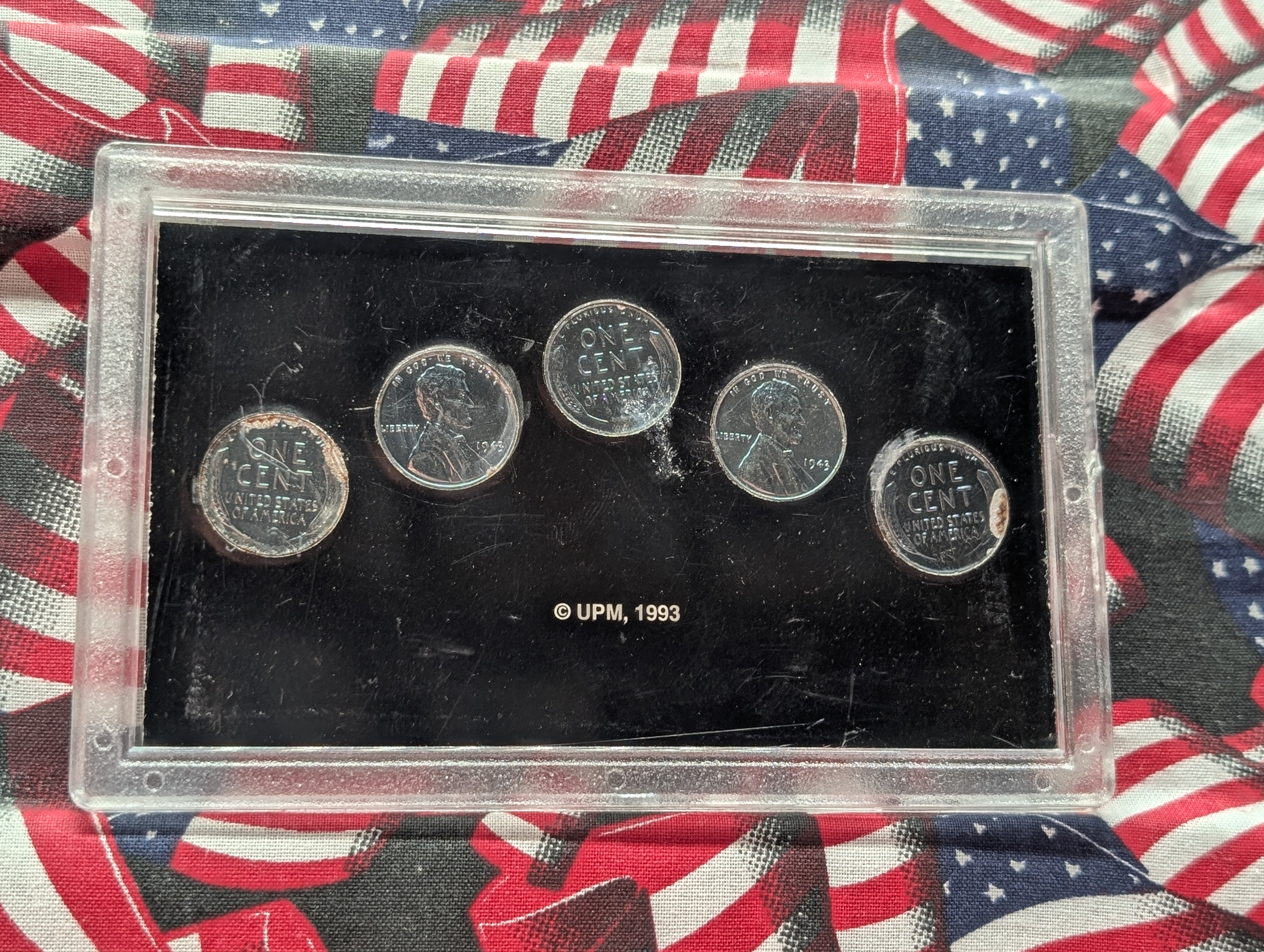 1943-P Lincoln Steel Wheat Cents Wartime Emergency Issue 5 Coin Set