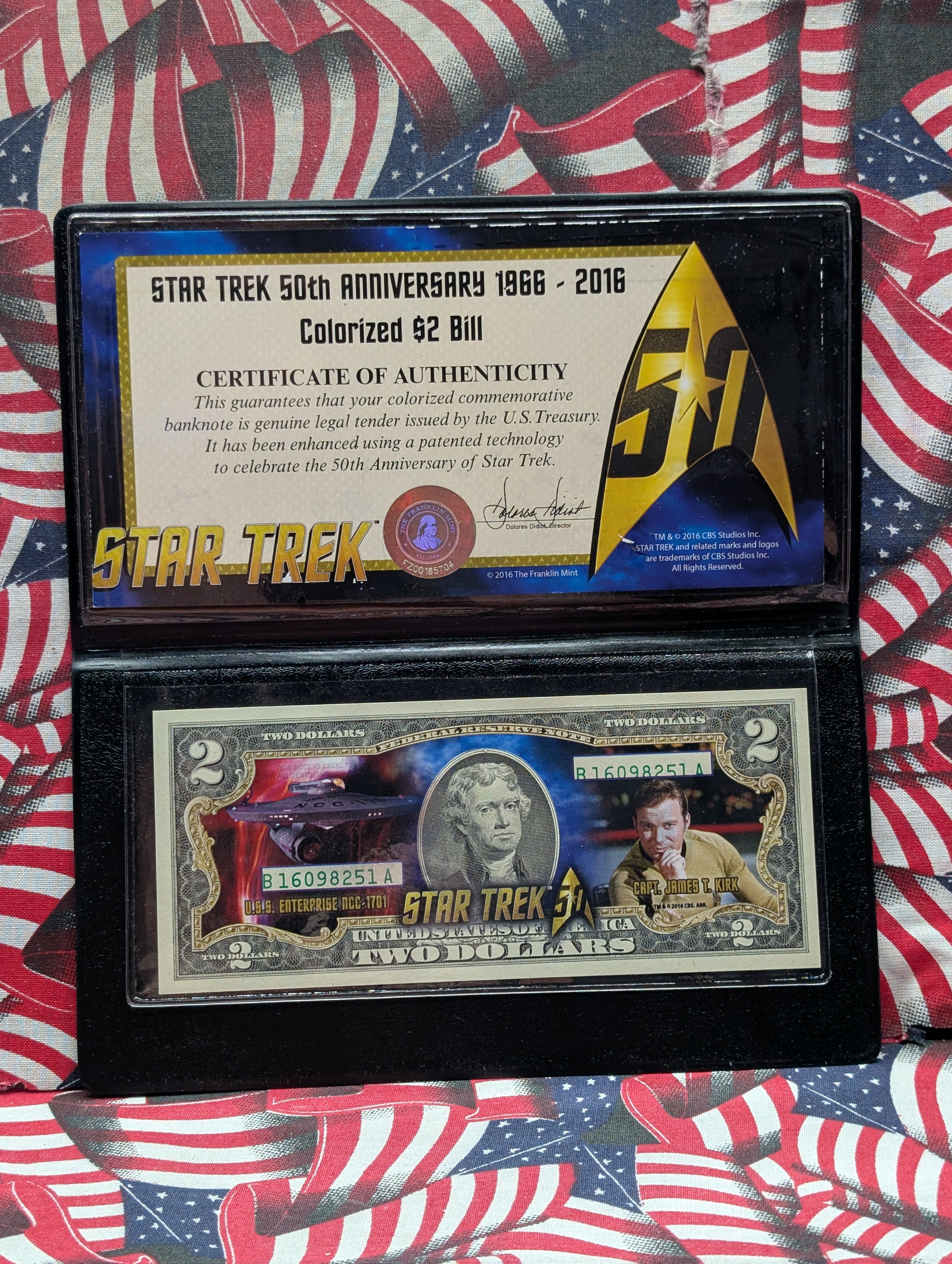 Star Trek 50th Anniversary 1966-2016 Colorized $2 Bill