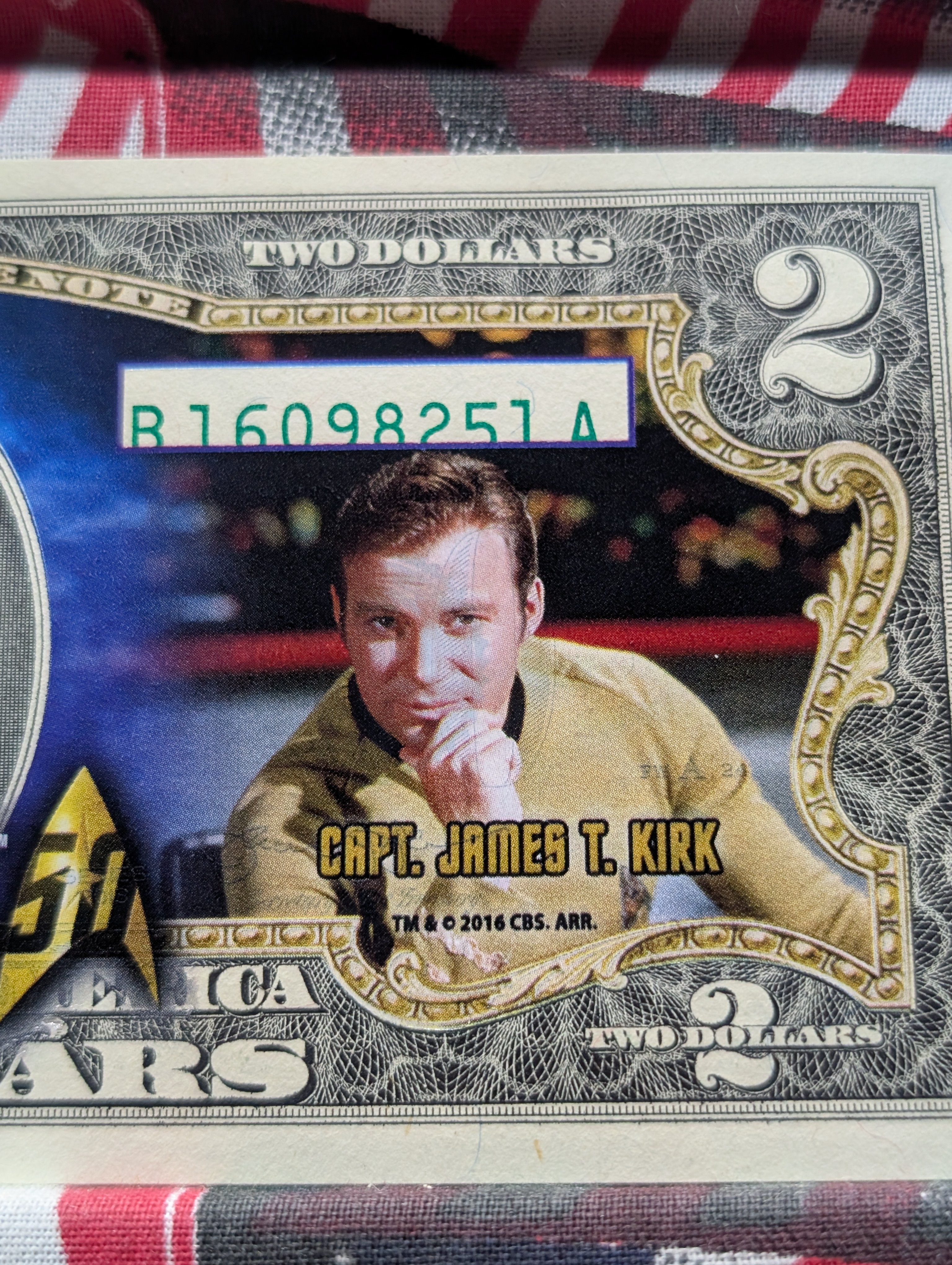 Star Trek 50th Anniversary 1966-2016 Colorized $2 Bill