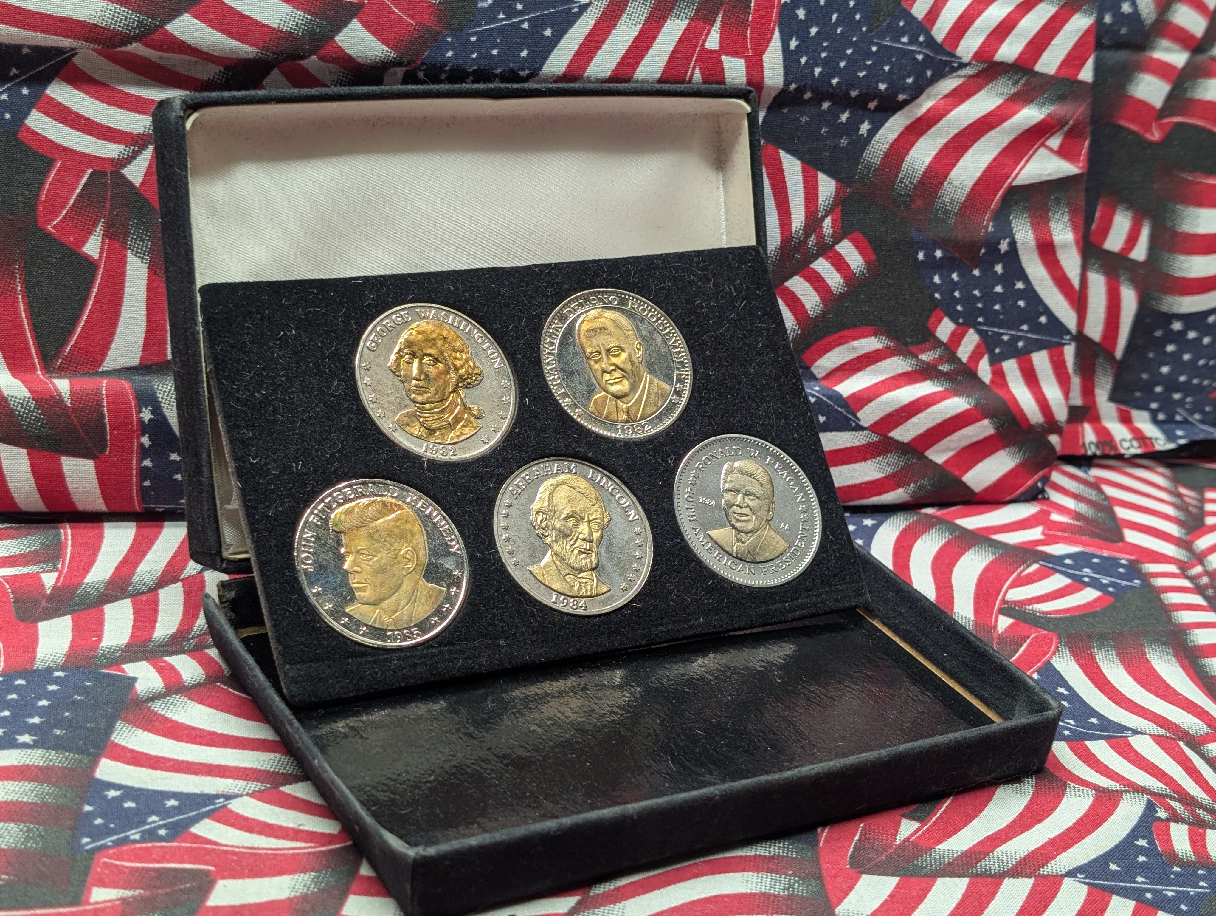 The National Historic Mint Presidential 5 Medal Set in Case