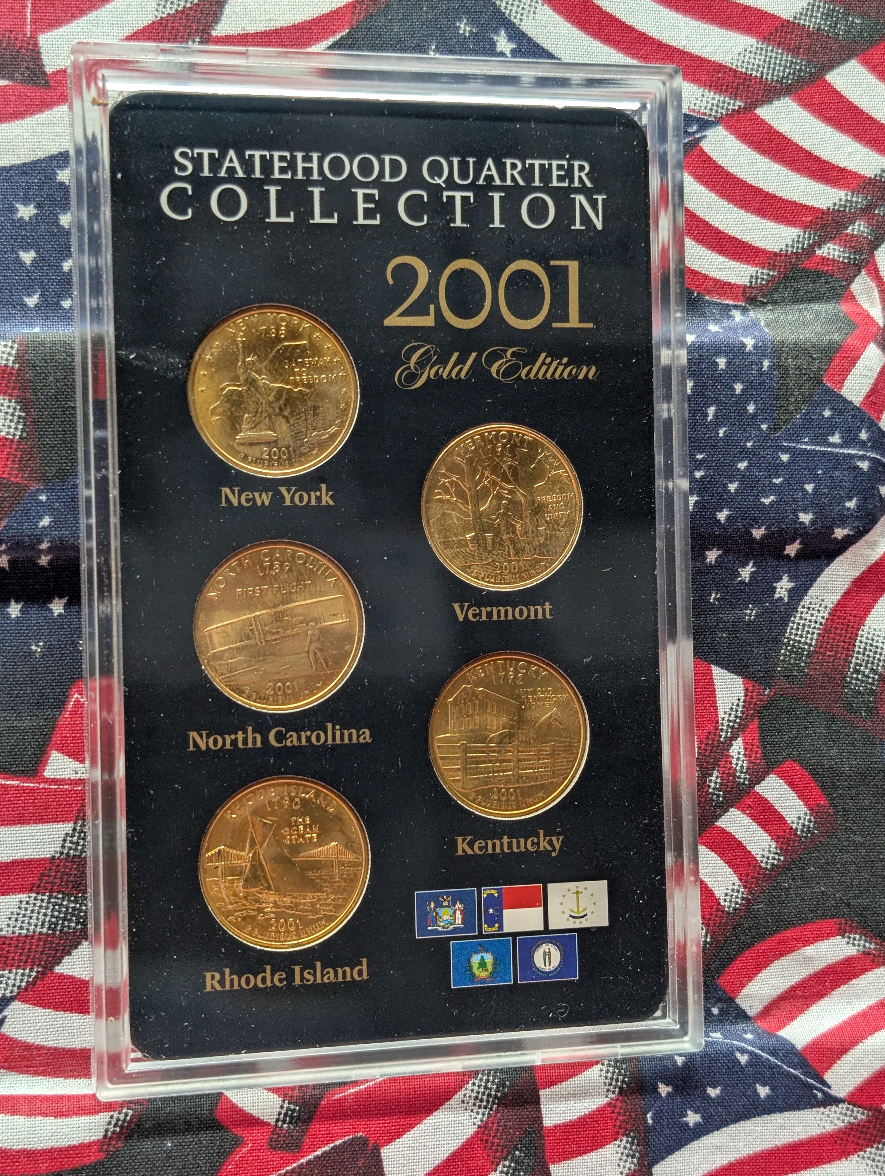 2001-P Statehood Quarter Gold Edition Collection Set & 2007-D Thomas Jefferson Presidential Dollar NGC Brilliant Uncirculated