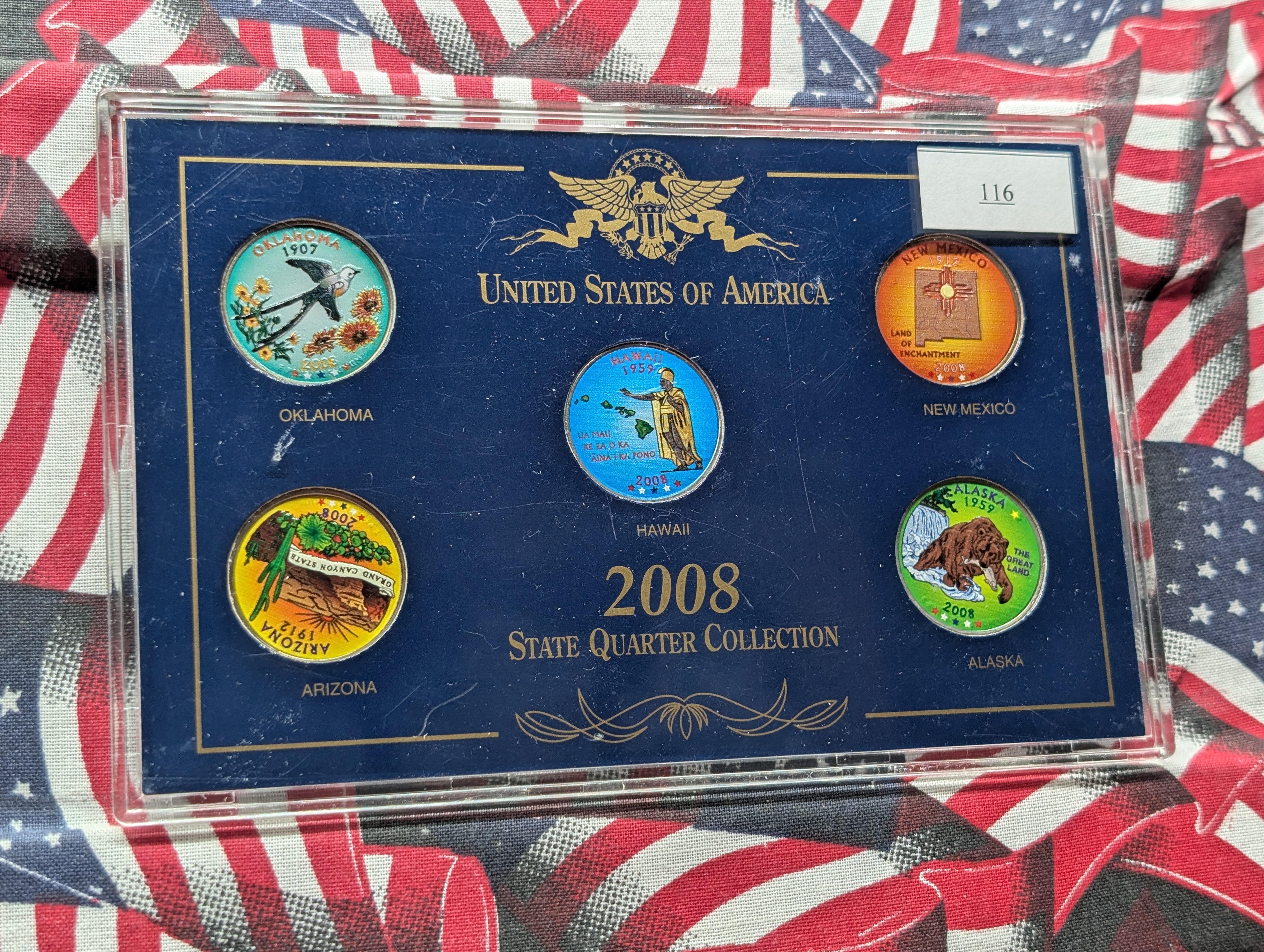 2008-D State Quarter Exclusive Colorized Collection - Includes Oklahoma, Arizona, Hawaii, Alaska, & New Mexico
