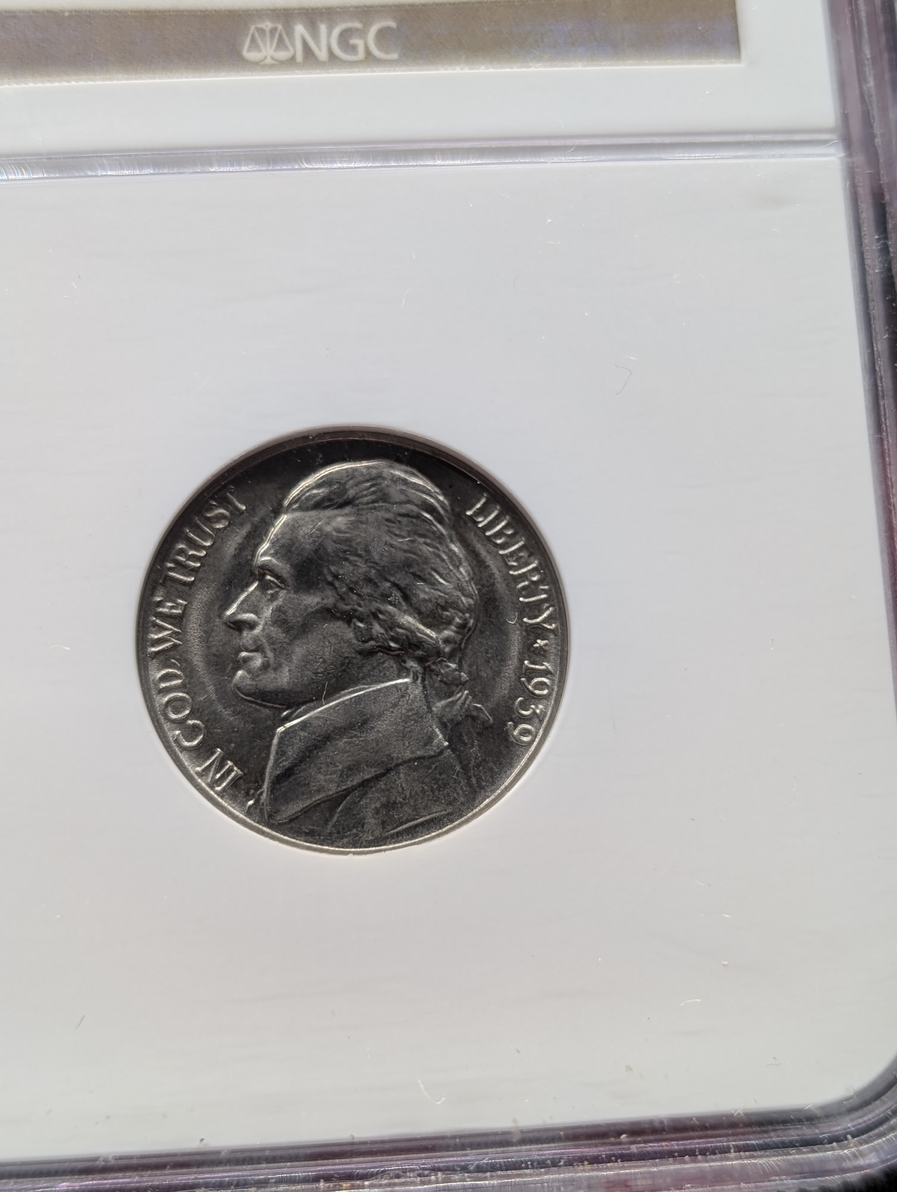1939-P Rev of 40 Jefferson Nickel NGC AU 58