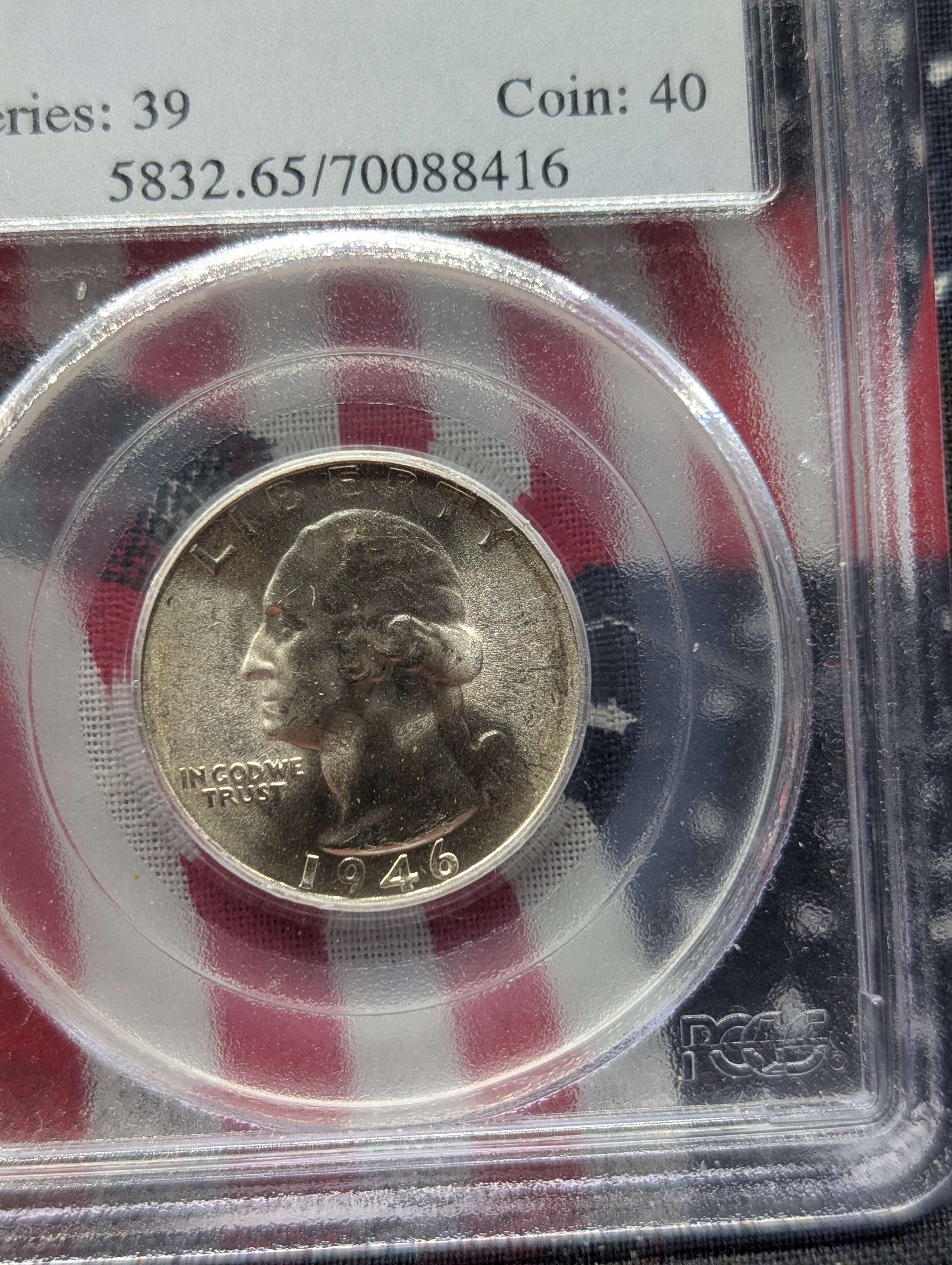 1946-S Washington 90% Silver Quarter PCGS MS65
