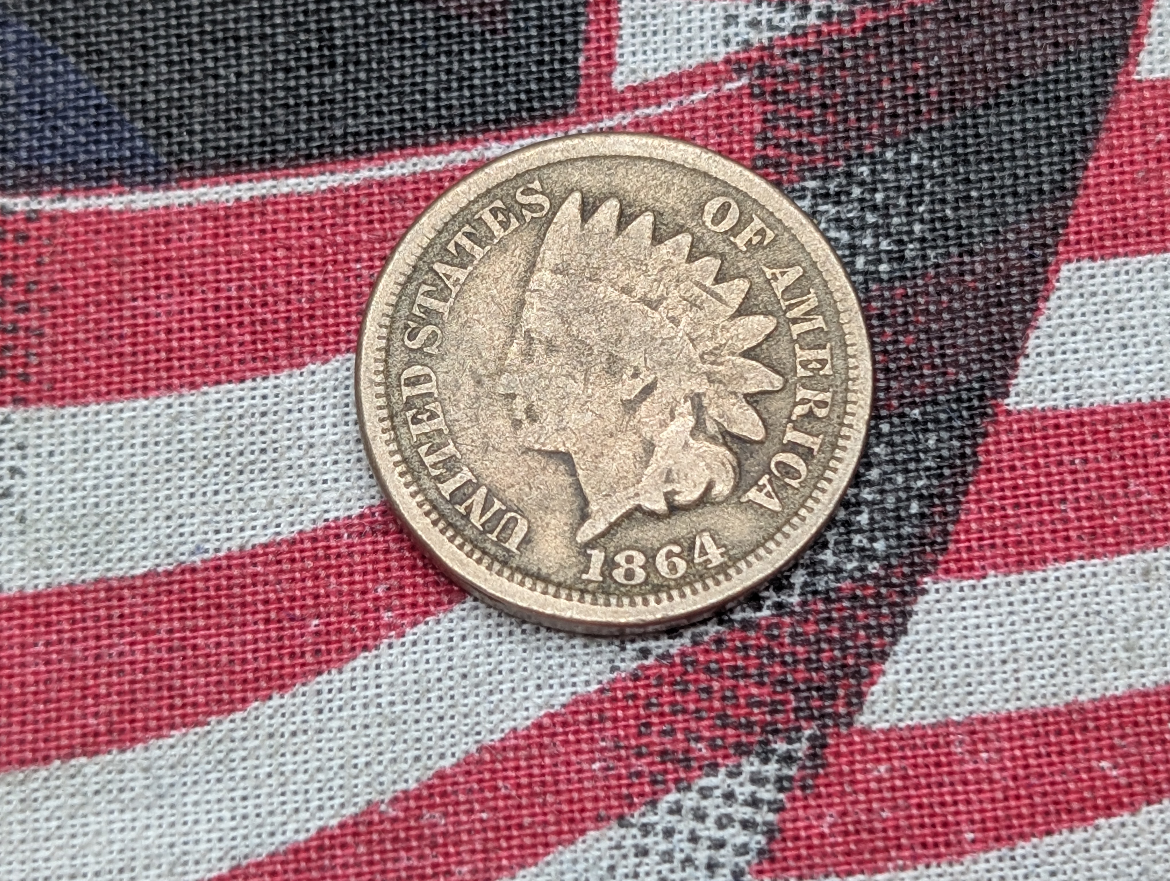 1864 Copper Nickel Indian Head Cent