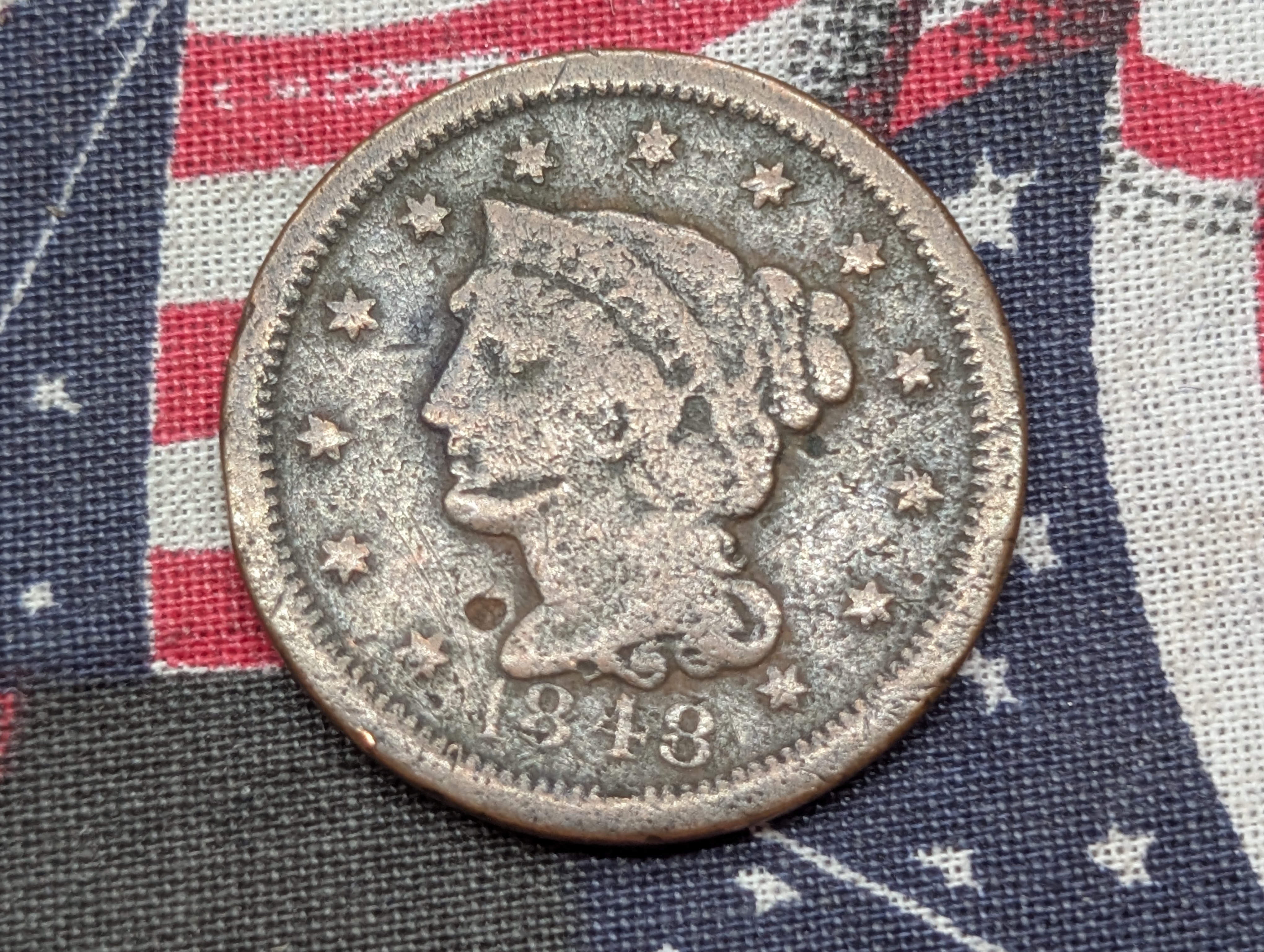 1848 Braided Hair Large Cent - Good Condition