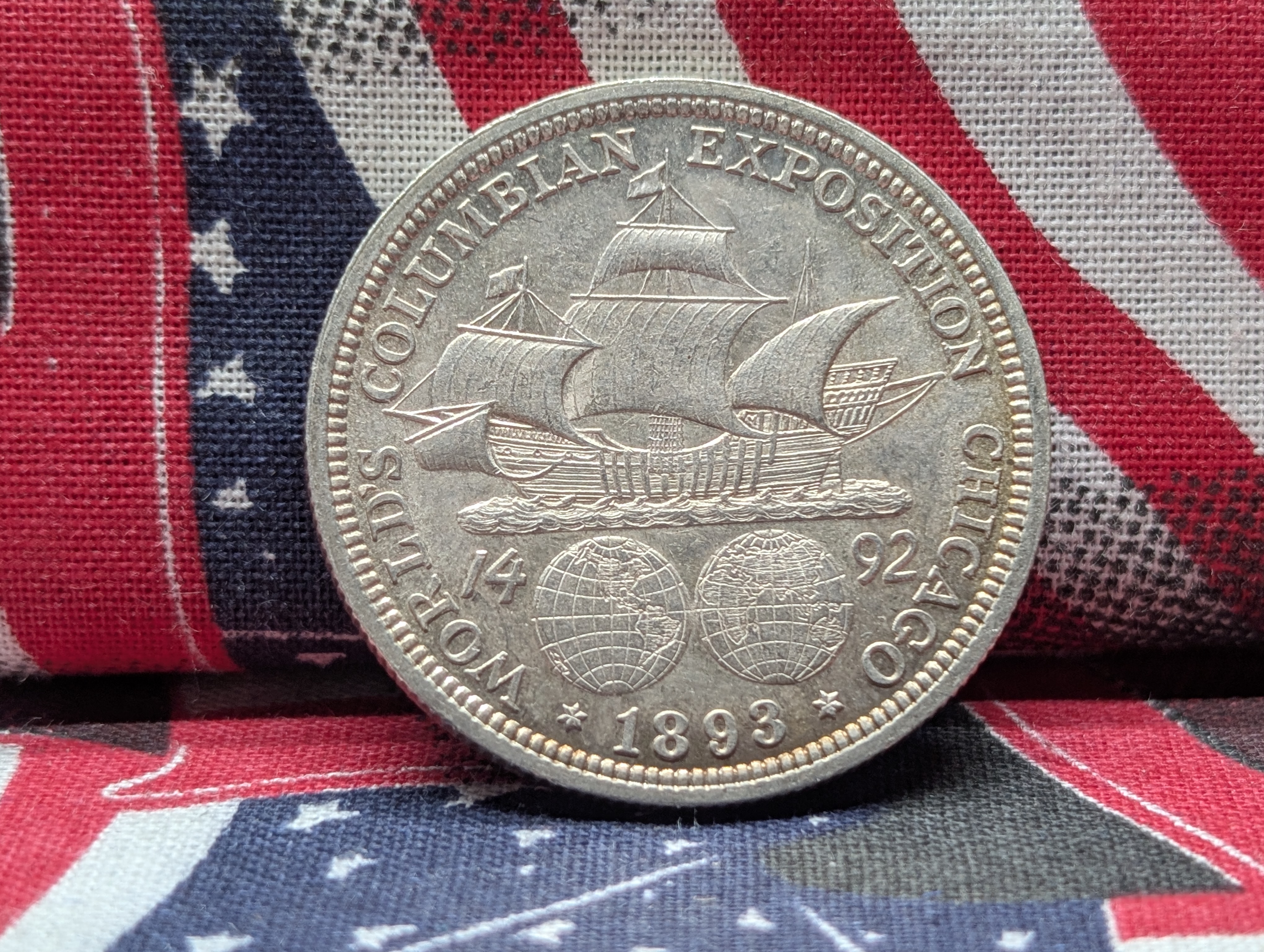 1893 World's Columbian Exposition Chicago Commemorative Half Dollar - 90% Silver