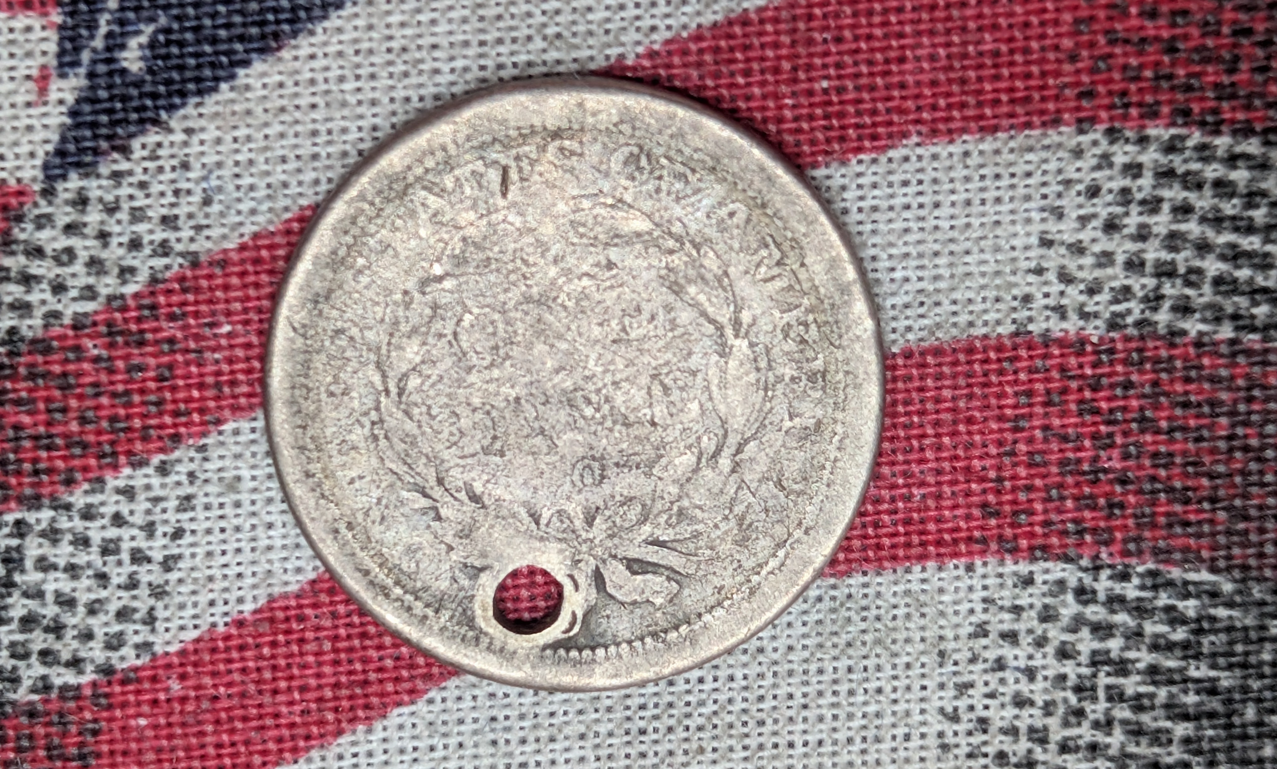 1842-O Seated Liberty 90% Silver Dime - Holed