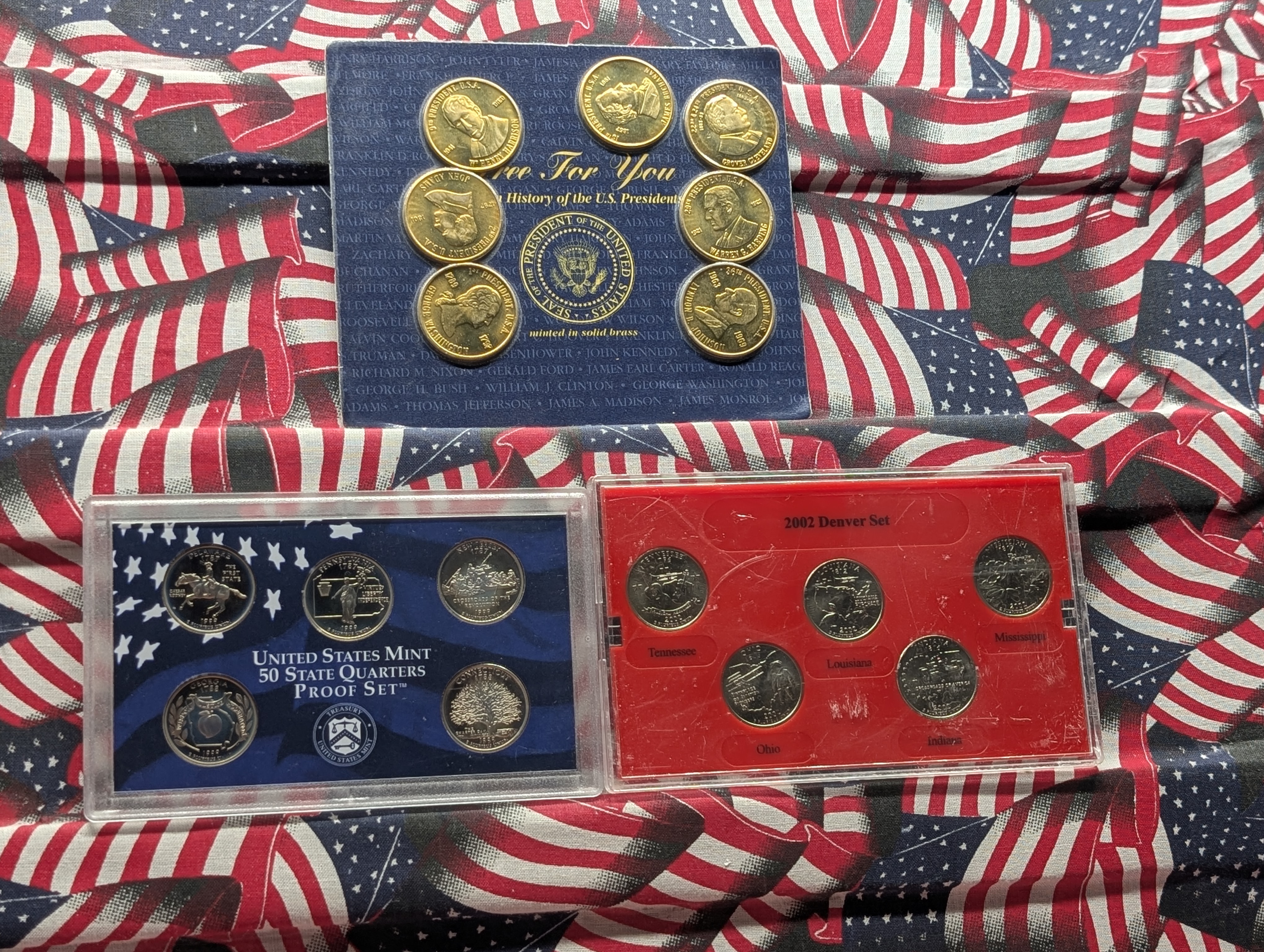 2002 Denver Quarter Set, 1999-S State Quarter Set, Free For You History of the U.S. Presidents 7 Medal Set