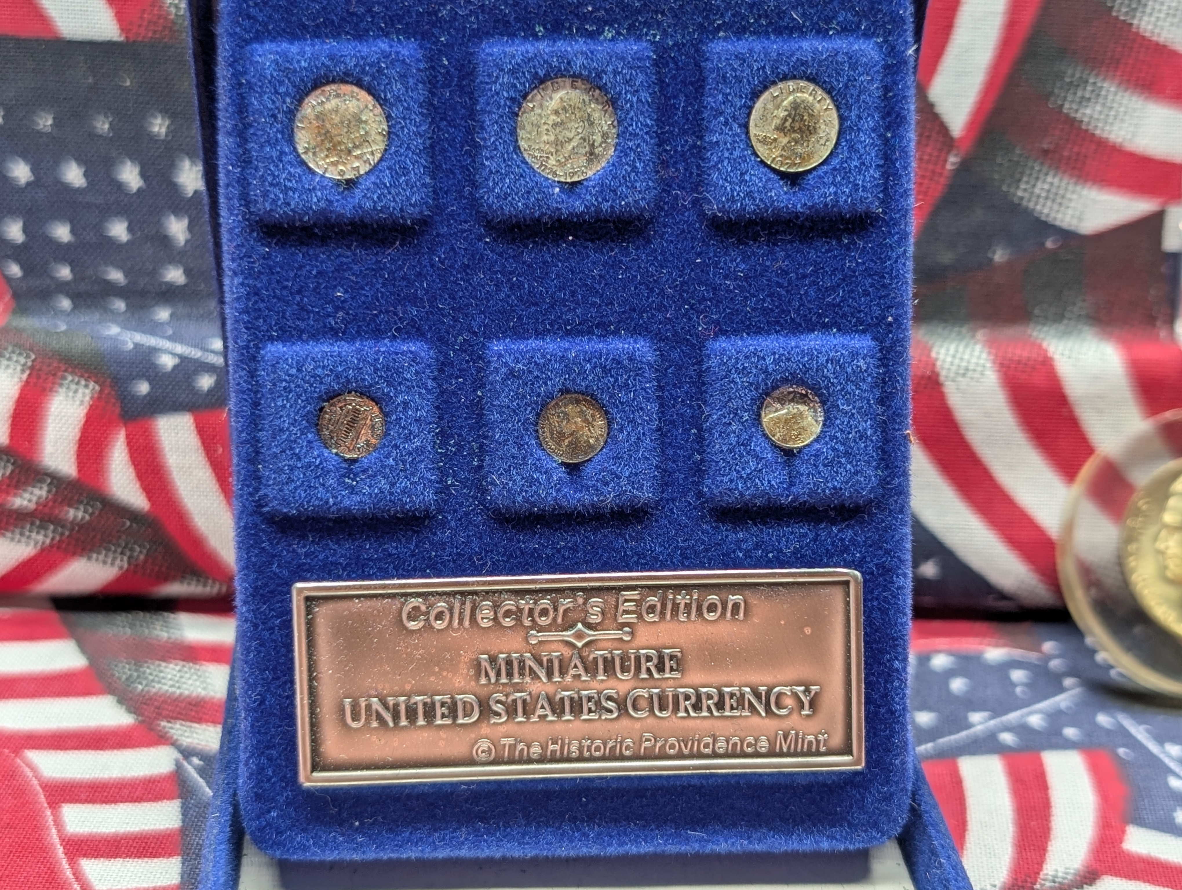 Sterling Miniature United States Currency, Gold Plated Copper Buffalo Coin - Plus 3 Other Coins/Medals