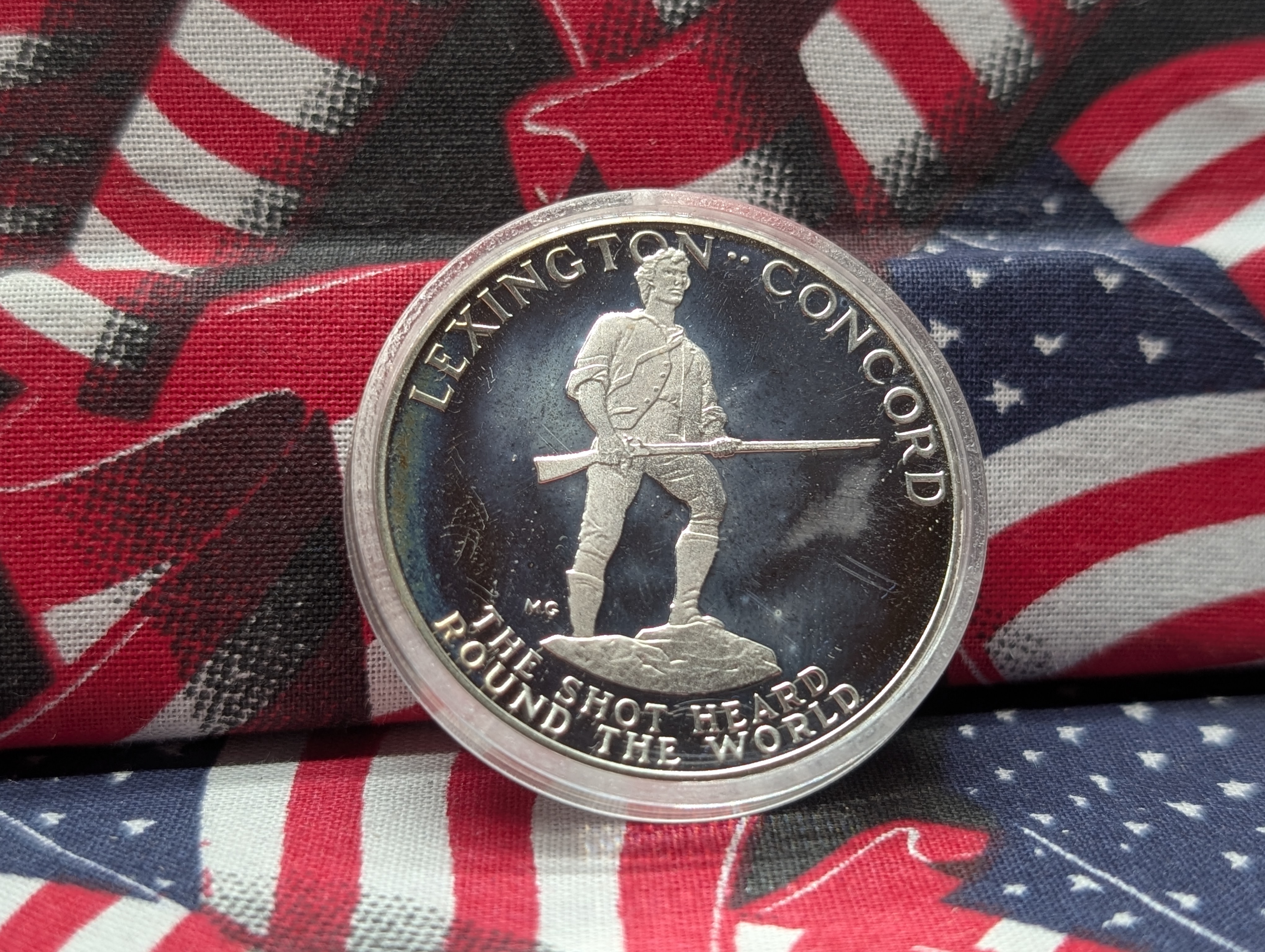 Sterling Miniature United States Currency, Gold Plated Copper Buffalo Coin - Plus 3 Other Coins/Medals