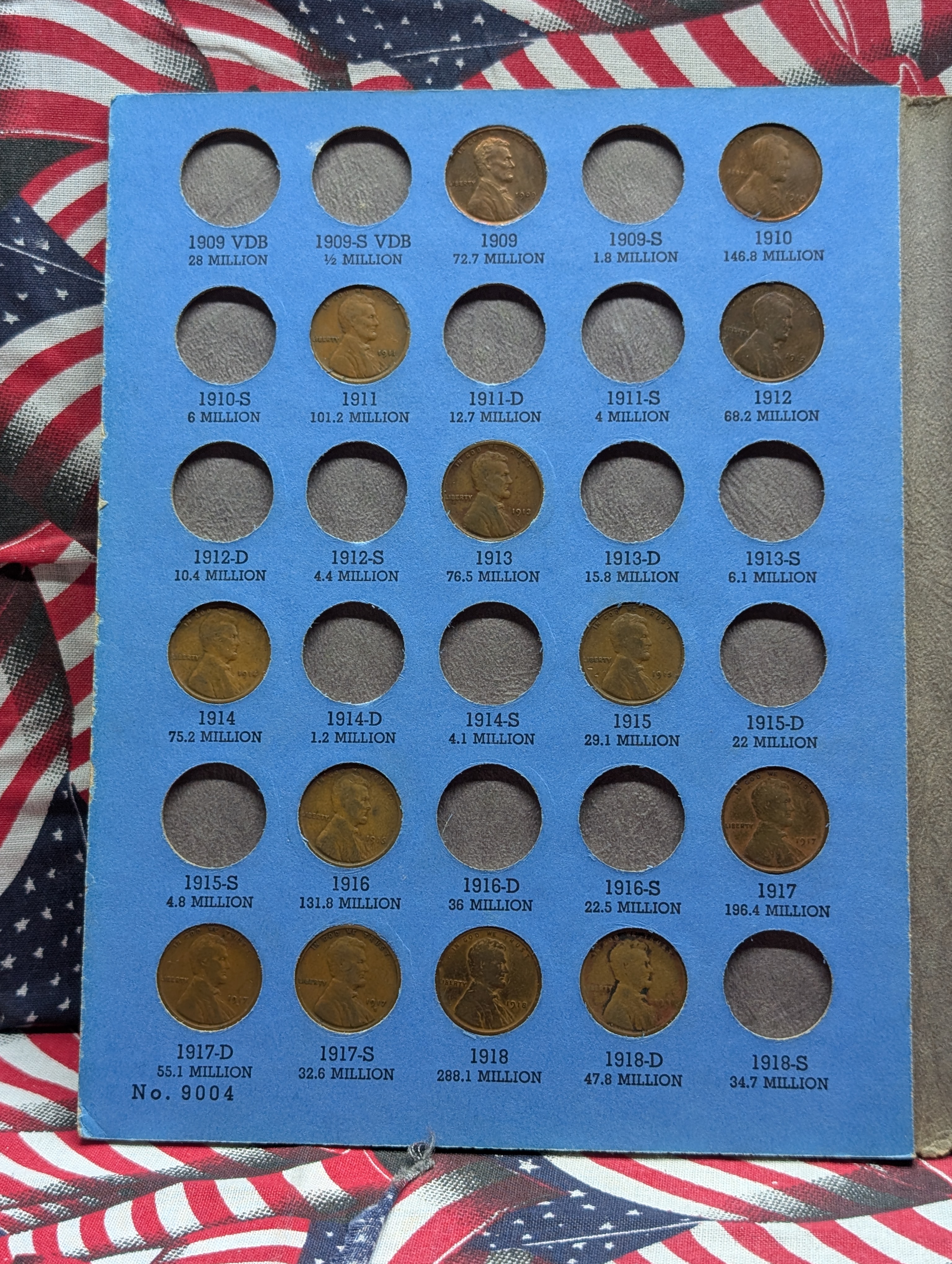 Partial Lincoln Head Wheat Cent Book Collection 1909-1940, 51 Coins
