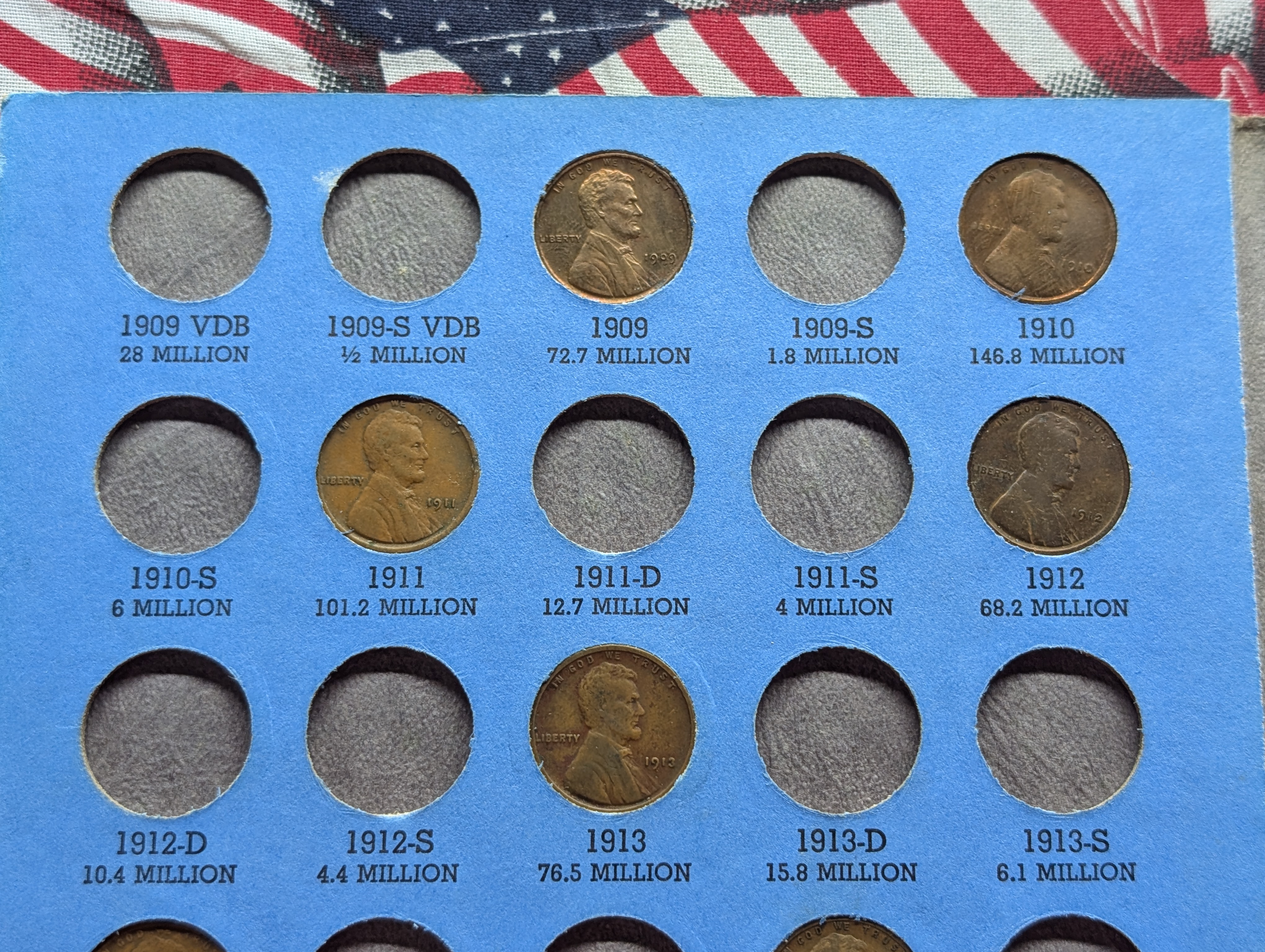 Partial Lincoln Head Wheat Cent Book Collection 1909-1940, 51 Coins