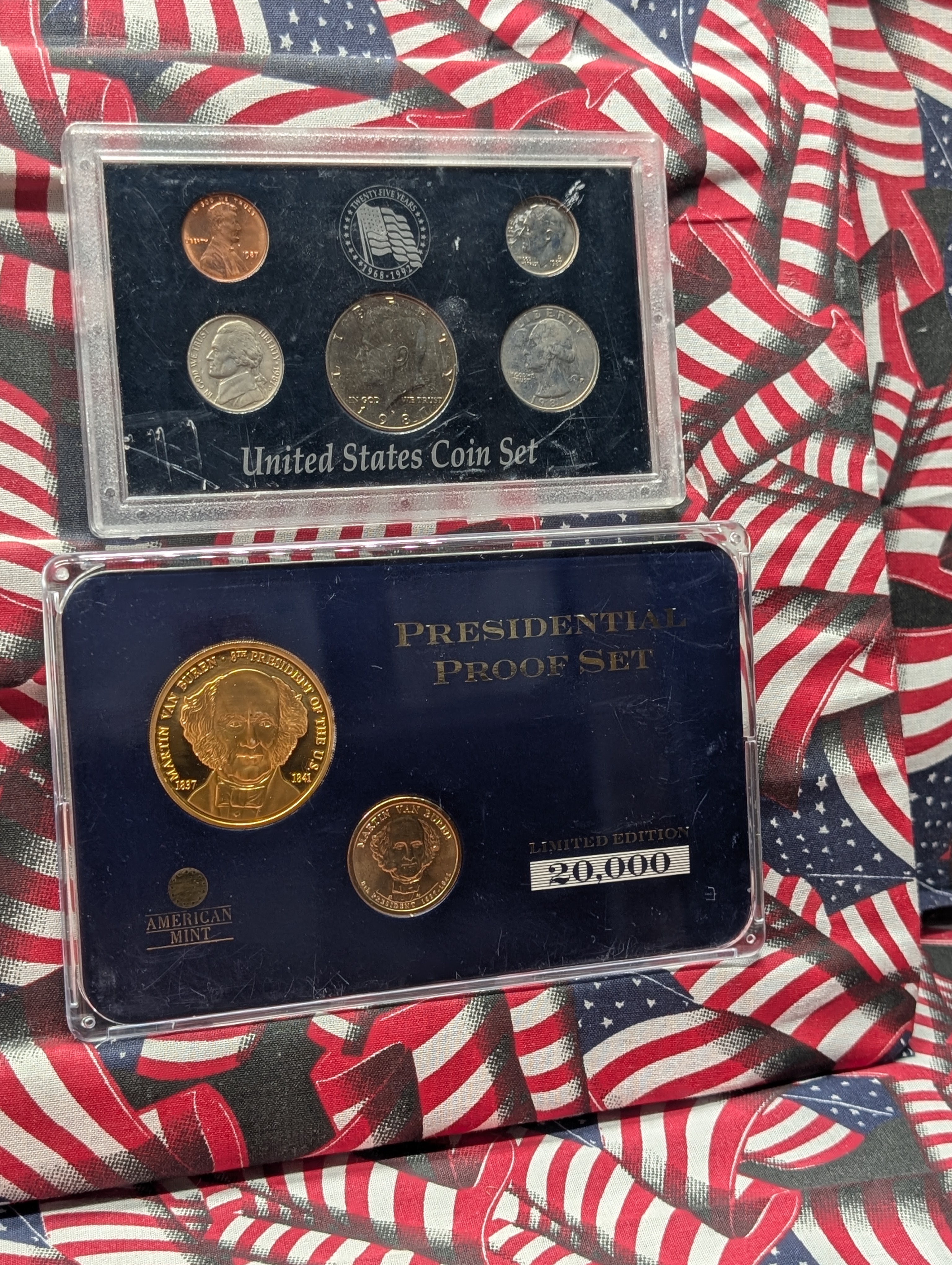 Martin Van Buren Presidential Proof Coin/Medal Set Limited Edition & 1987 United States Coin Set