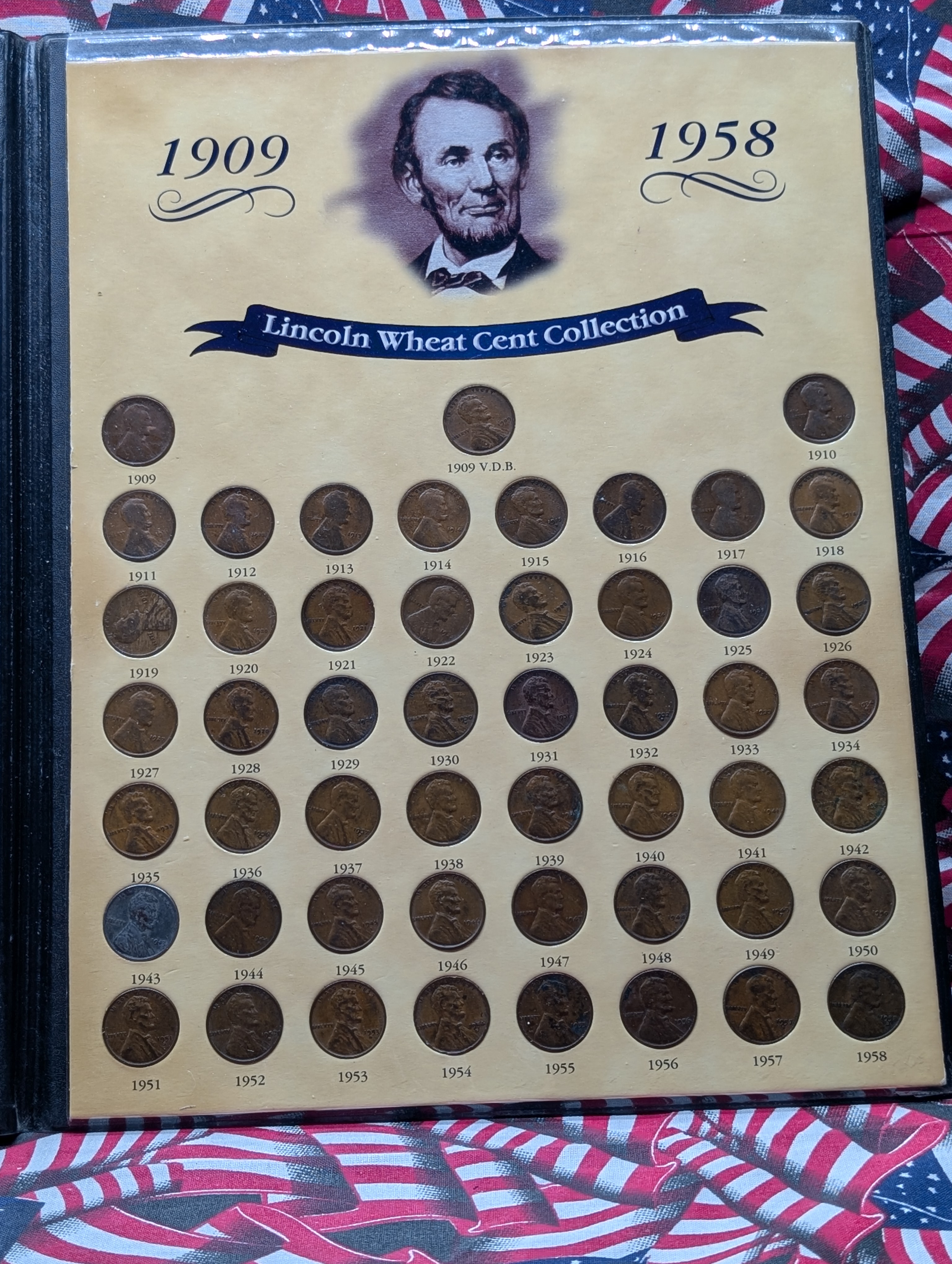 1909-1958 Lincoln Wheat Cent Collection (Various Mint Marks), 51 Coins