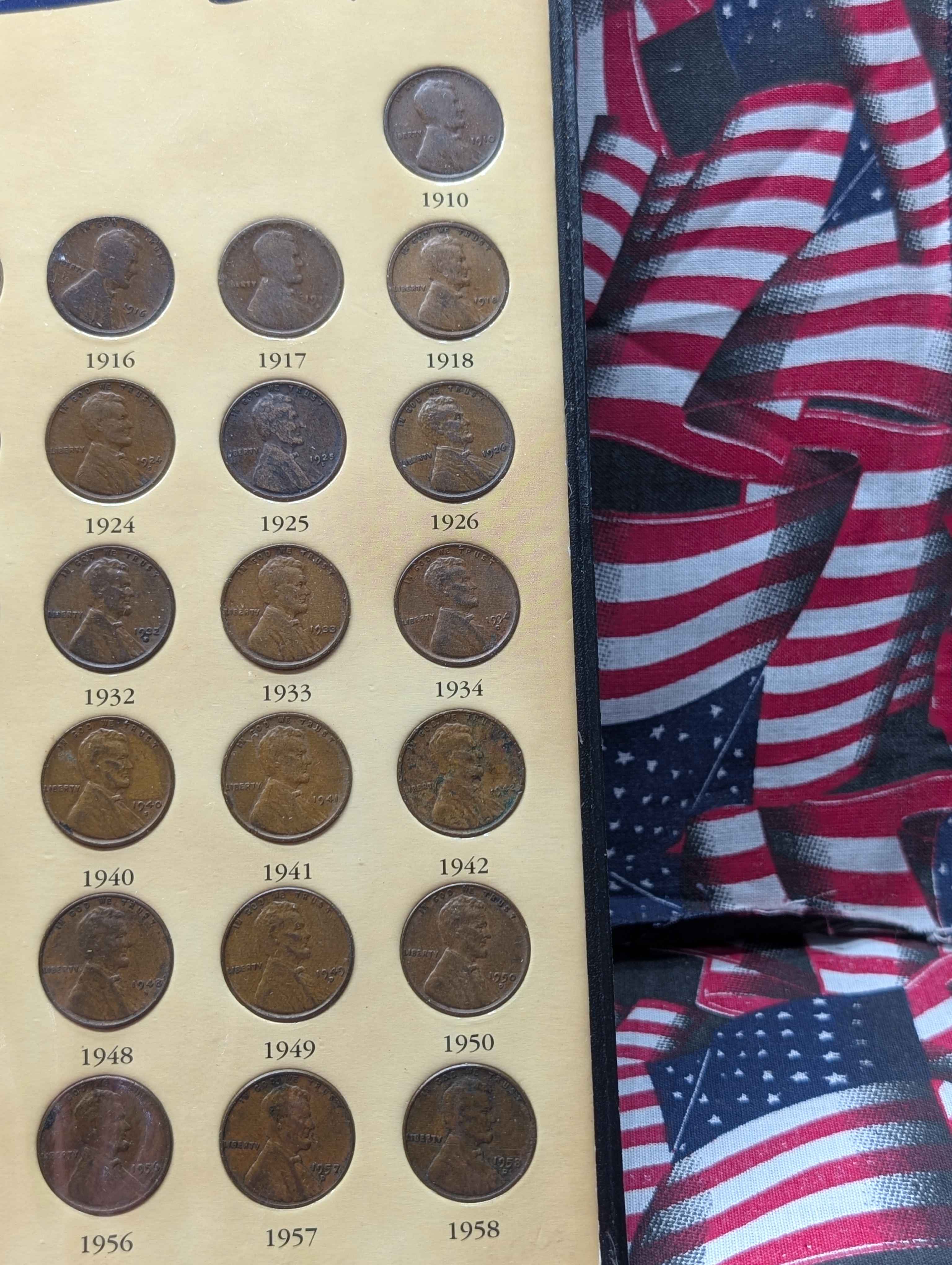 1909-1958 Lincoln Wheat Cent Collection (Various Mint Marks), 51 Coins