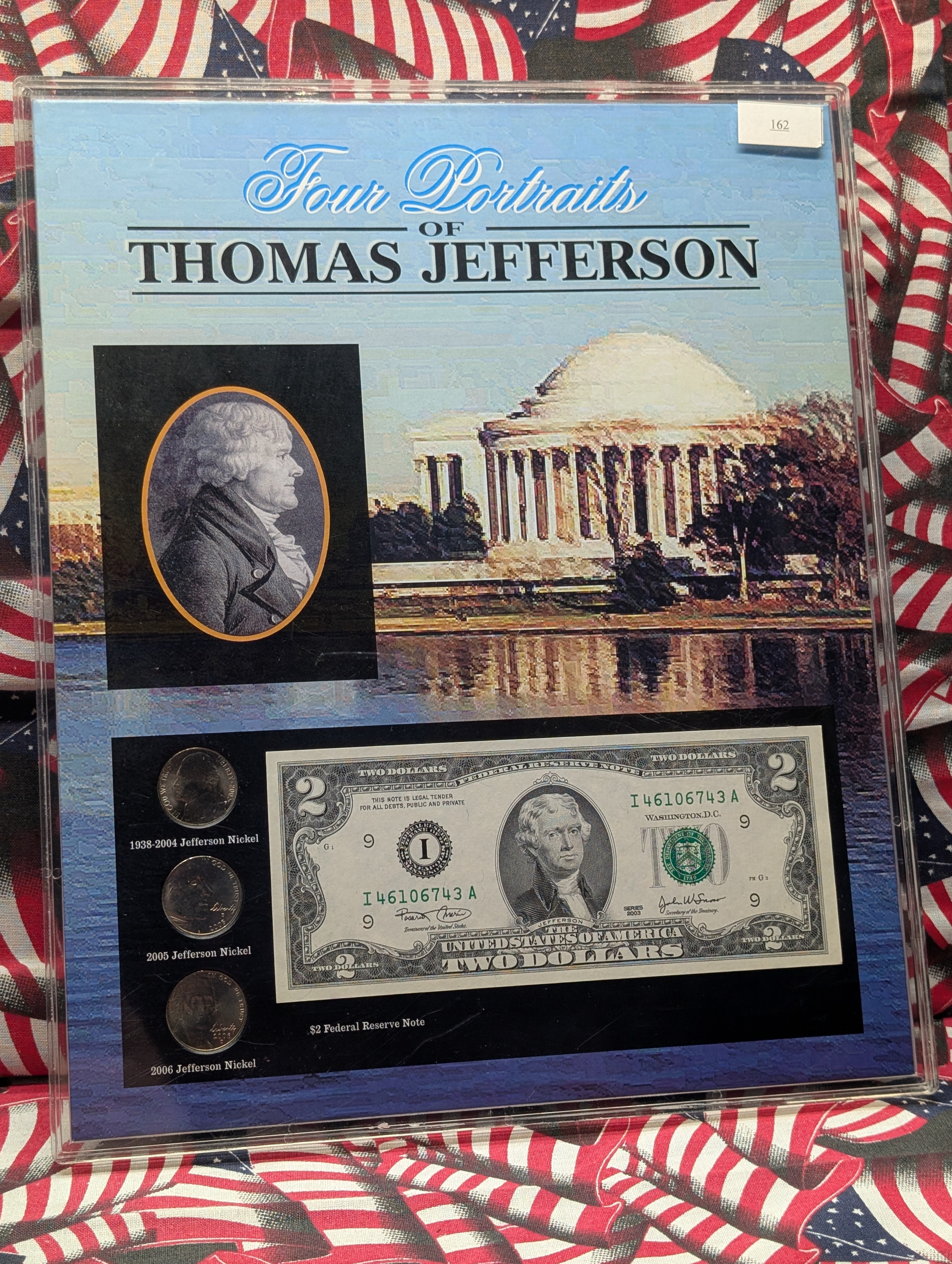 Four Portraits of Thomas Jefferson Unc Set - 3 Coins, 1 Note