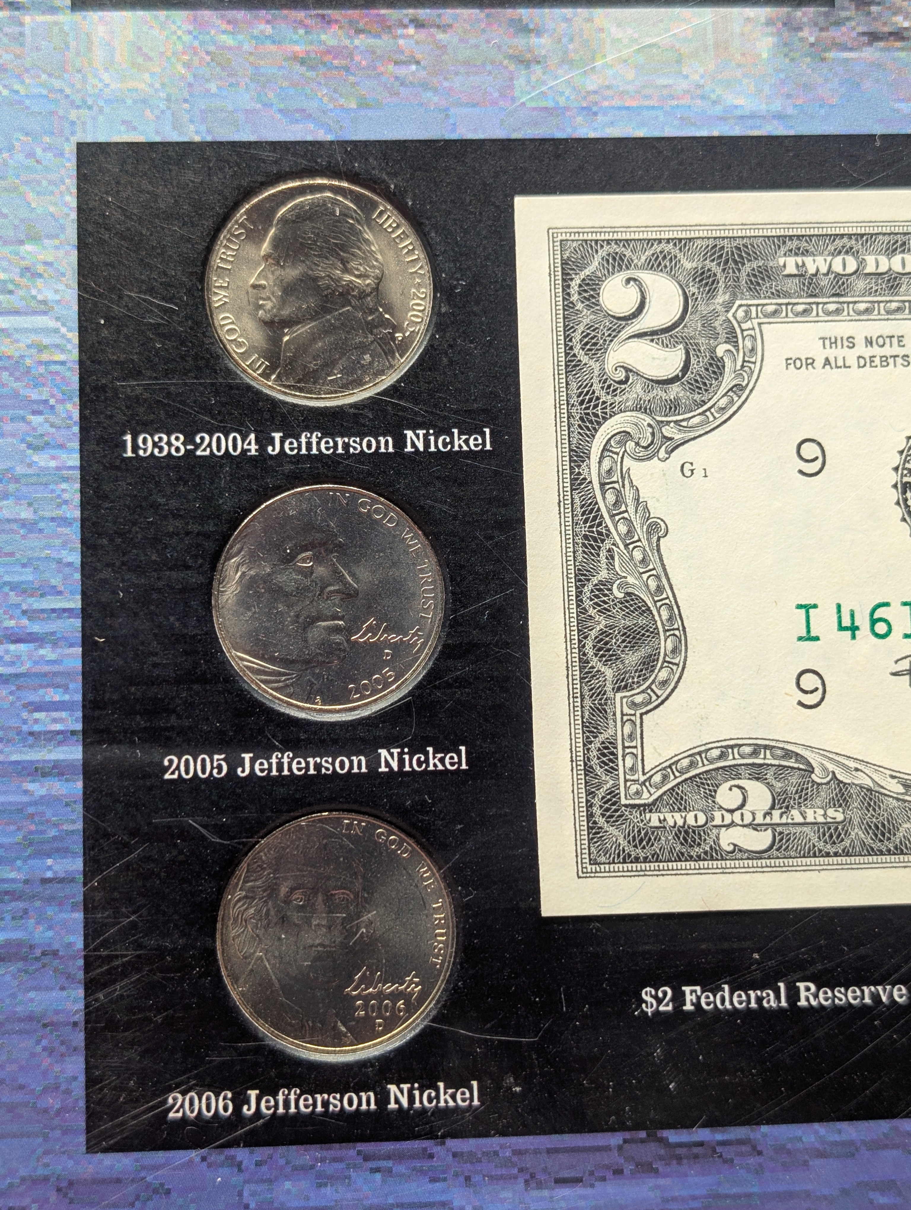 Four Portraits of Thomas Jefferson Unc Set - 3 Coins, 1 Note
