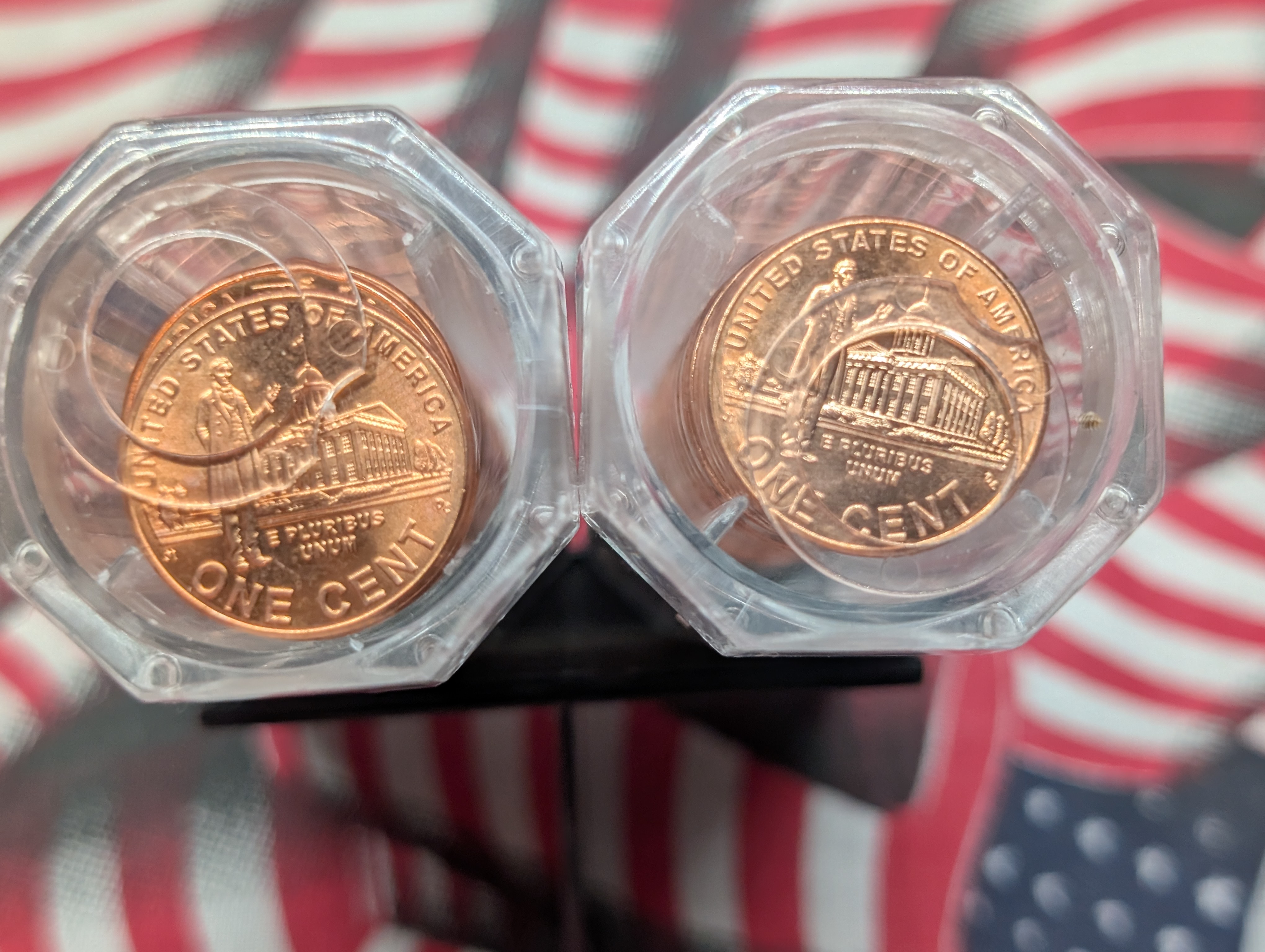 8 Rolls of 2009-P&D Commemorative Lincoln Cents, Each Design, ANACS MS65 RD or Better