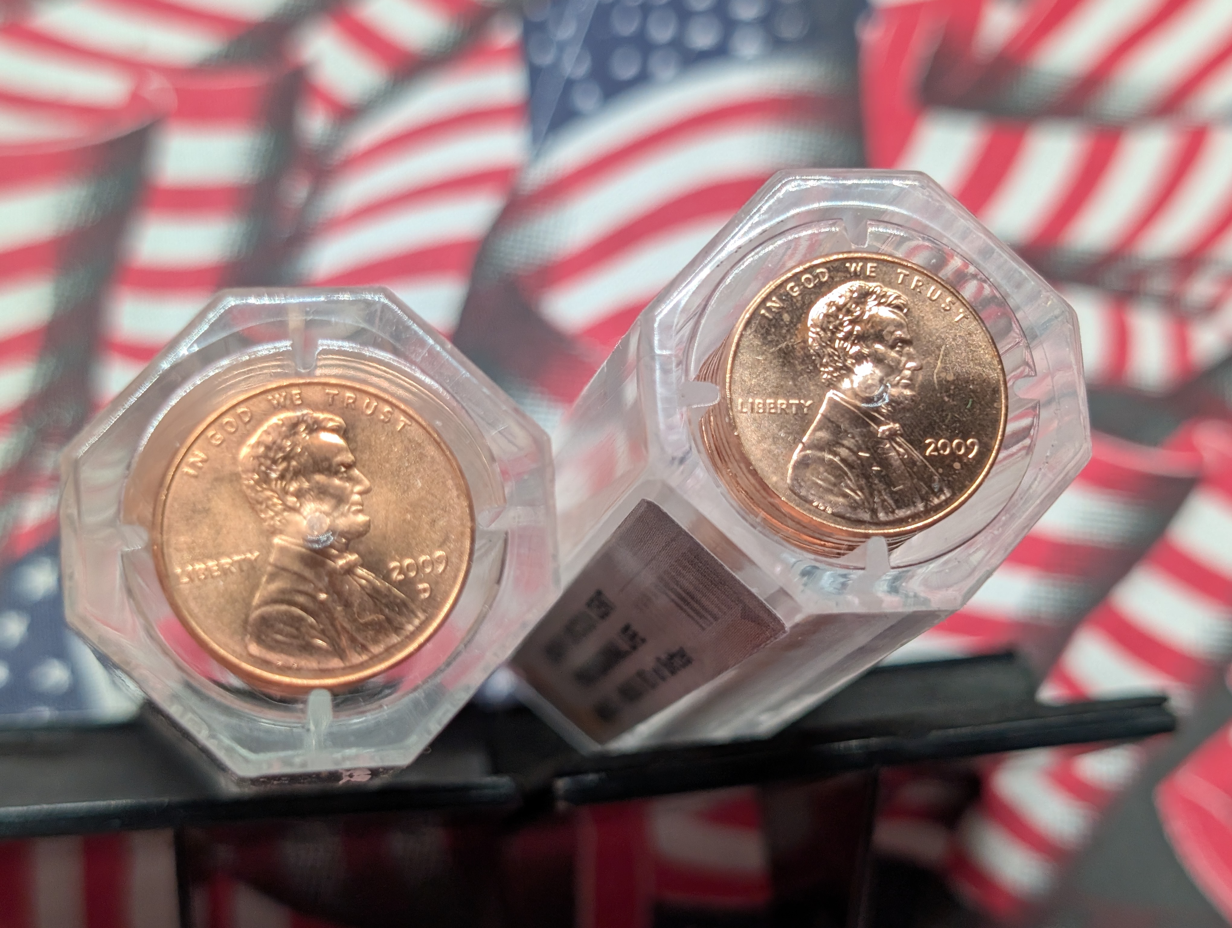 8 Rolls of 2009-P&D Commemorative Lincoln Cents, Each Design, ANACS MS65 RD or Better