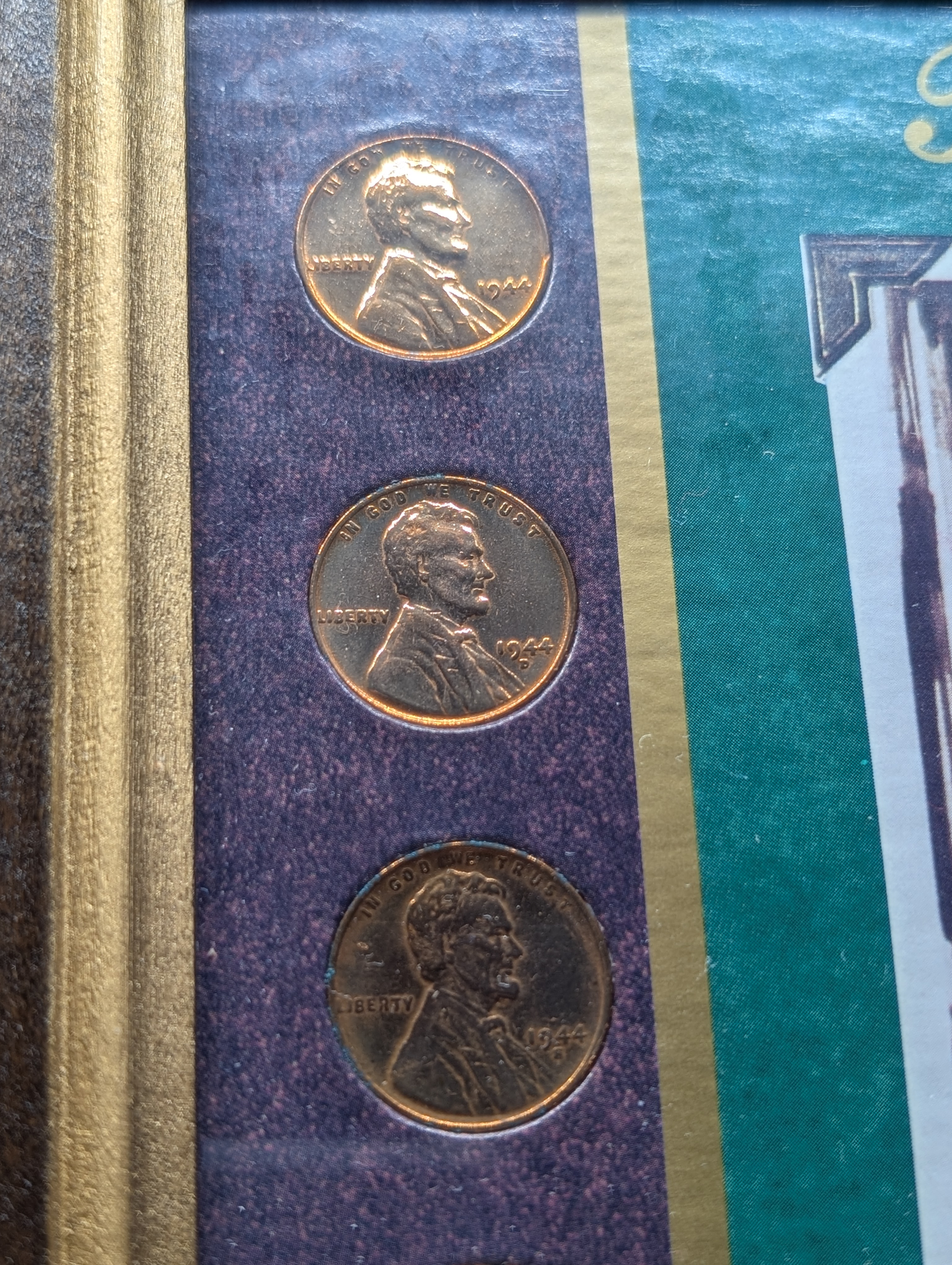 Peace At Last Lincoln Wheat Cent Collection - 14 Coins, 4 Stamps, Framed