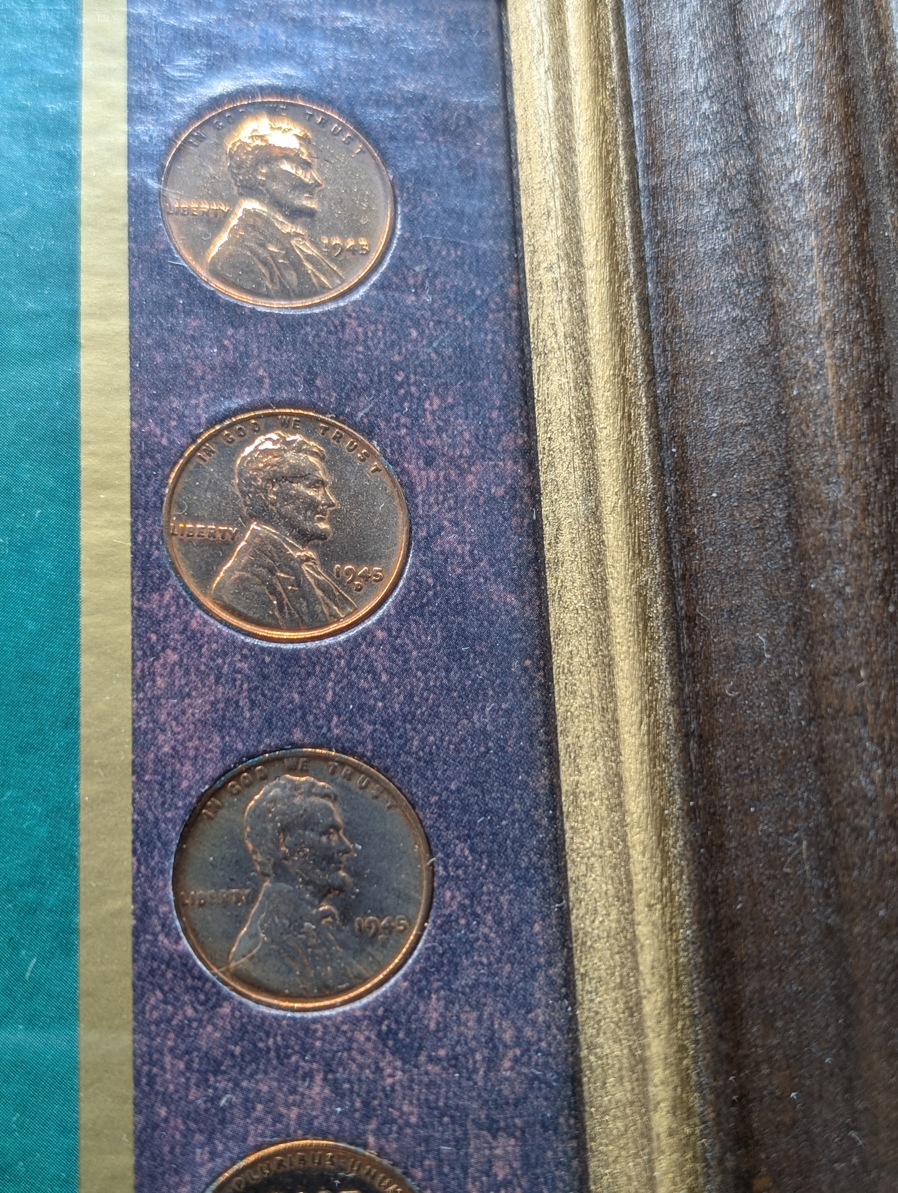 Peace At Last Lincoln Wheat Cent Collection - 14 Coins, 4 Stamps, Framed