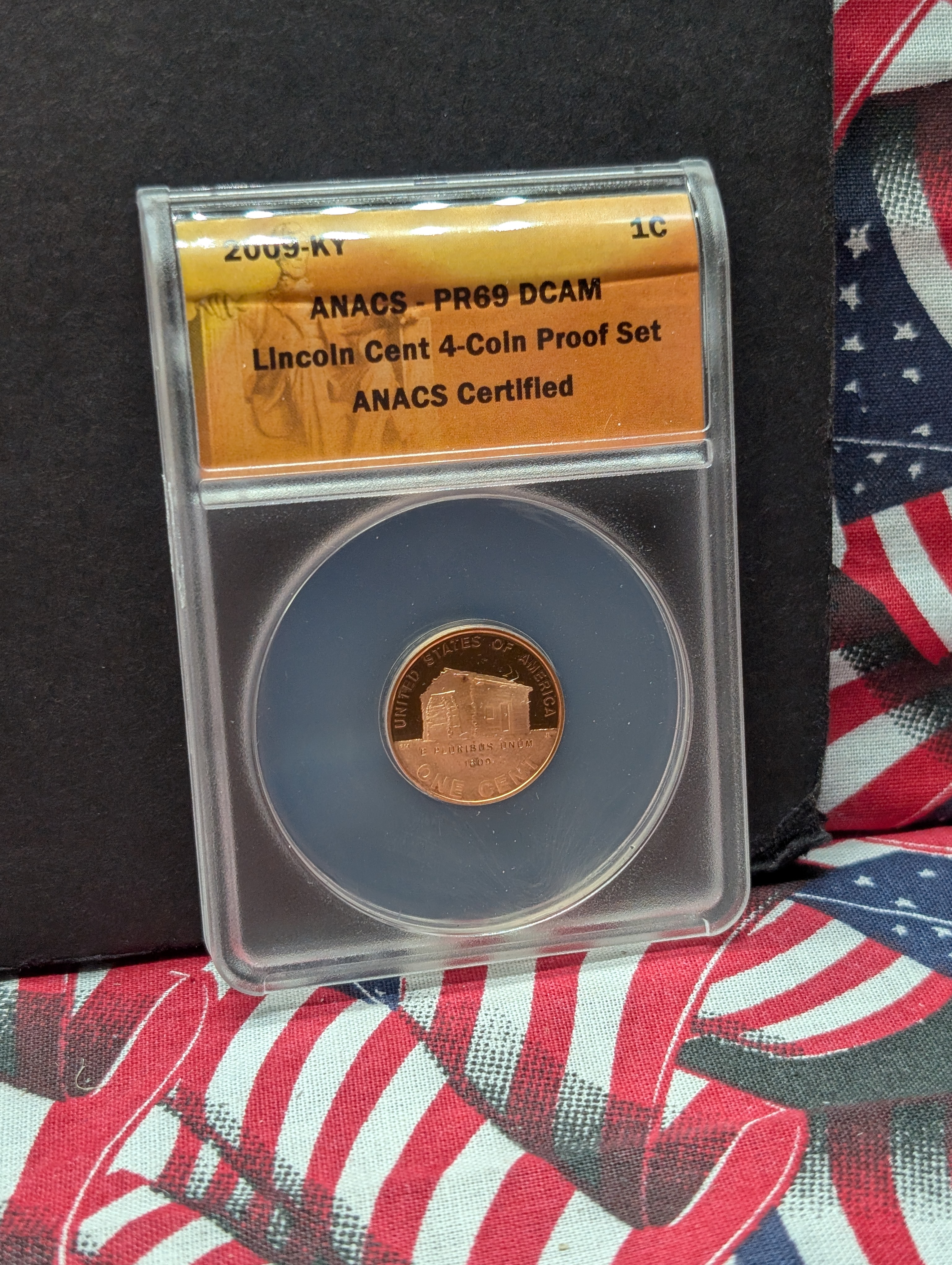 2009-S Lincoln Cent 4-Coin Proof Set, ANACS- PR69 DCAM in Wood Box