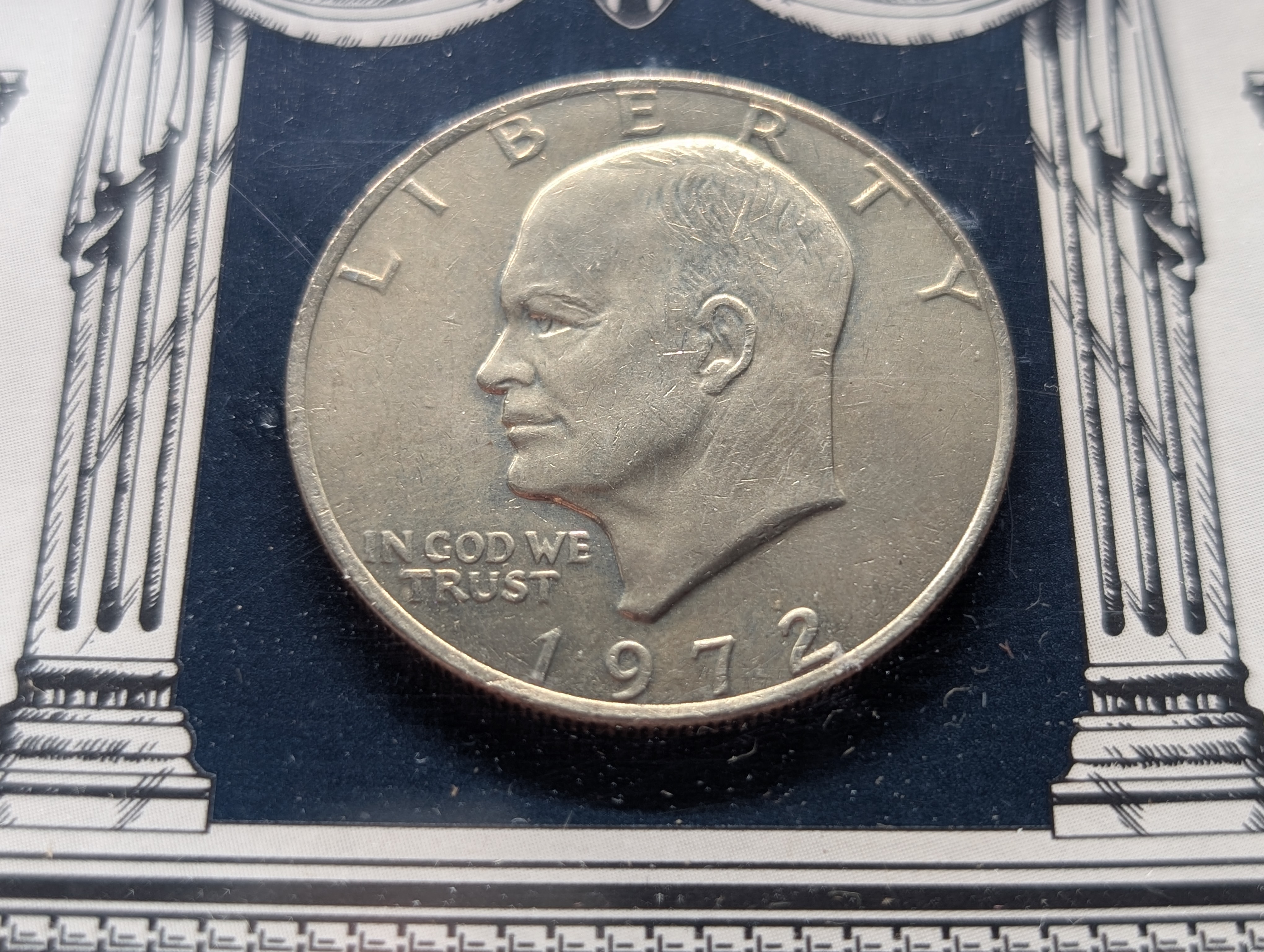 U.S. Legal Tender Collection - 1934 Buffalo Nickel, 1972 Eisenhower Dollar, 1944 Mercury Dime, Framed in U.S. Comm. Fine Art Gallery