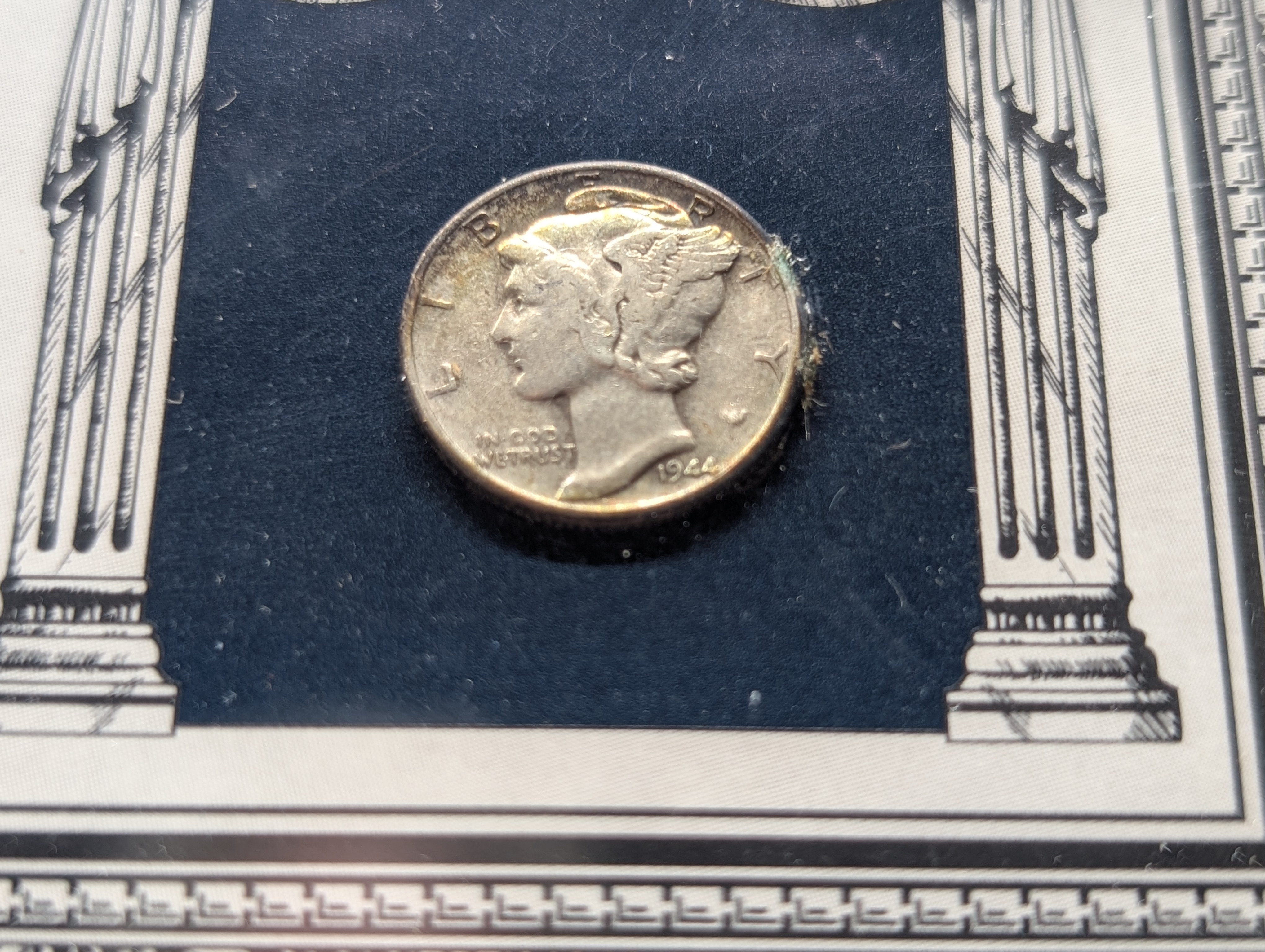 U.S. Legal Tender Collection - 1934 Buffalo Nickel, 1972 Eisenhower Dollar, 1944 Mercury Dime, Framed in U.S. Comm. Fine Art Gallery