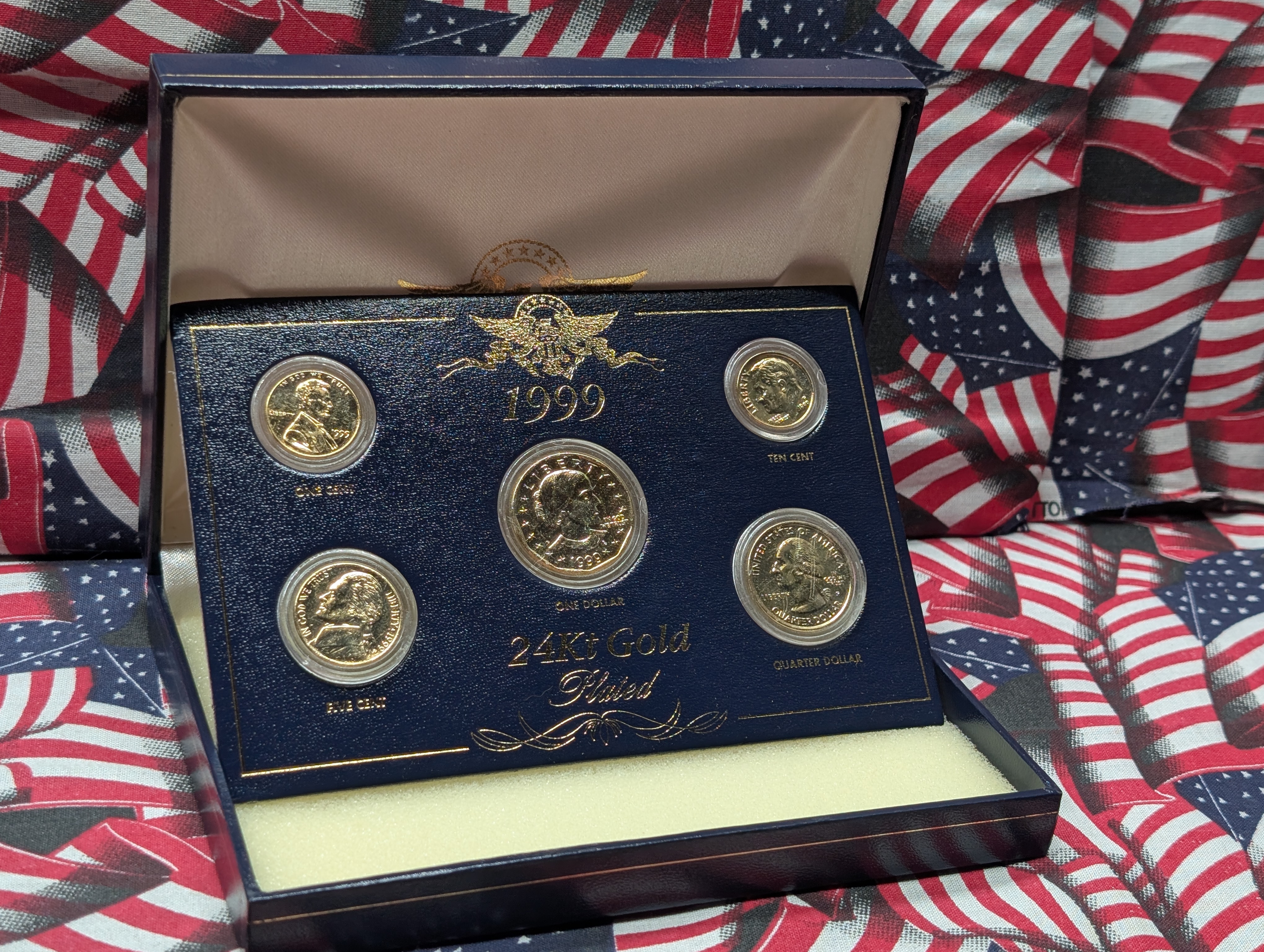 1999 24kt Gold Plated Year Set, 5 Coin Collection