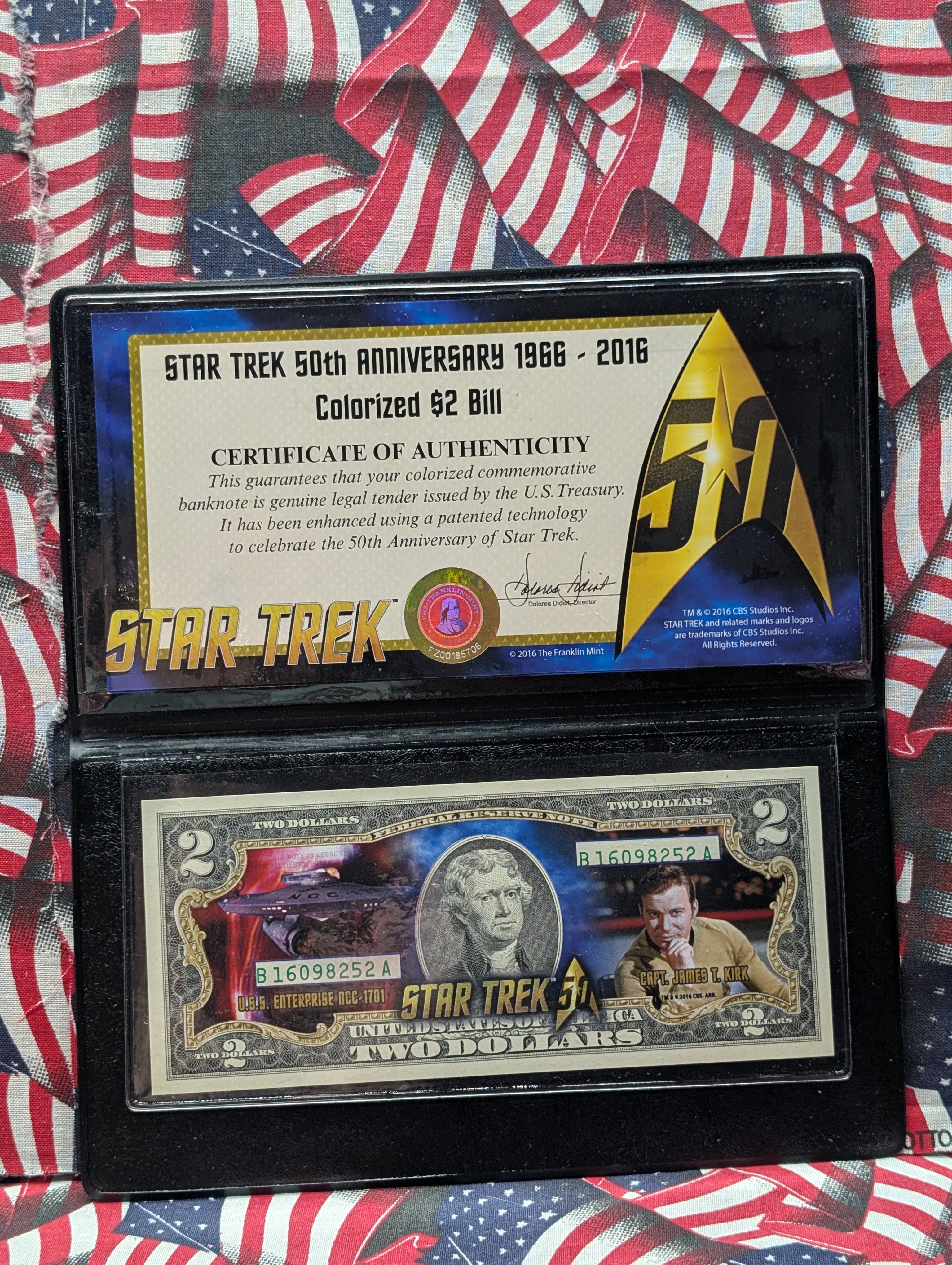 Star Trek 50th Anniversary 1966-2016 Colorized $2 Note