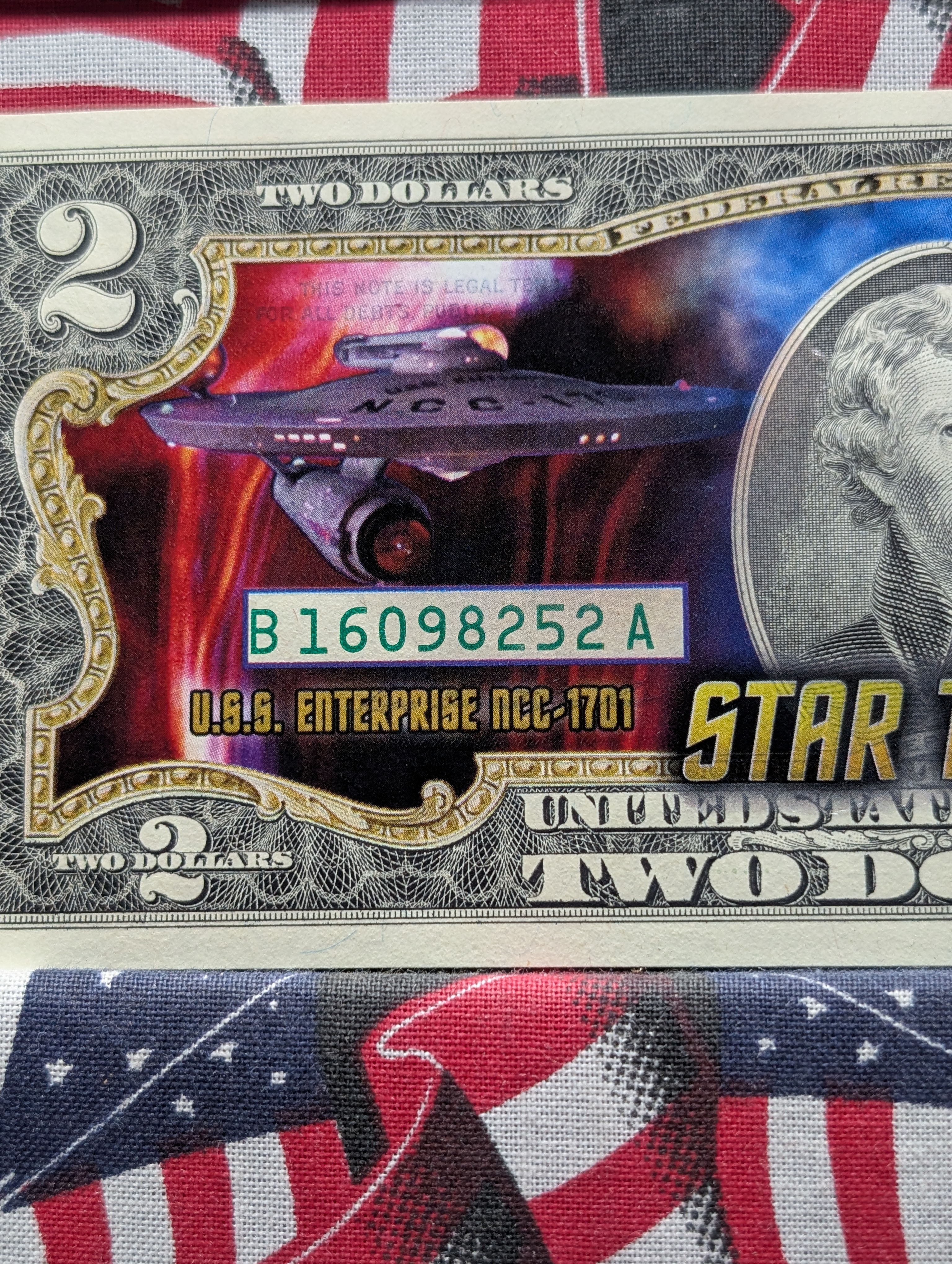 Star Trek 50th Anniversary 1966-2016 Colorized $2 Note