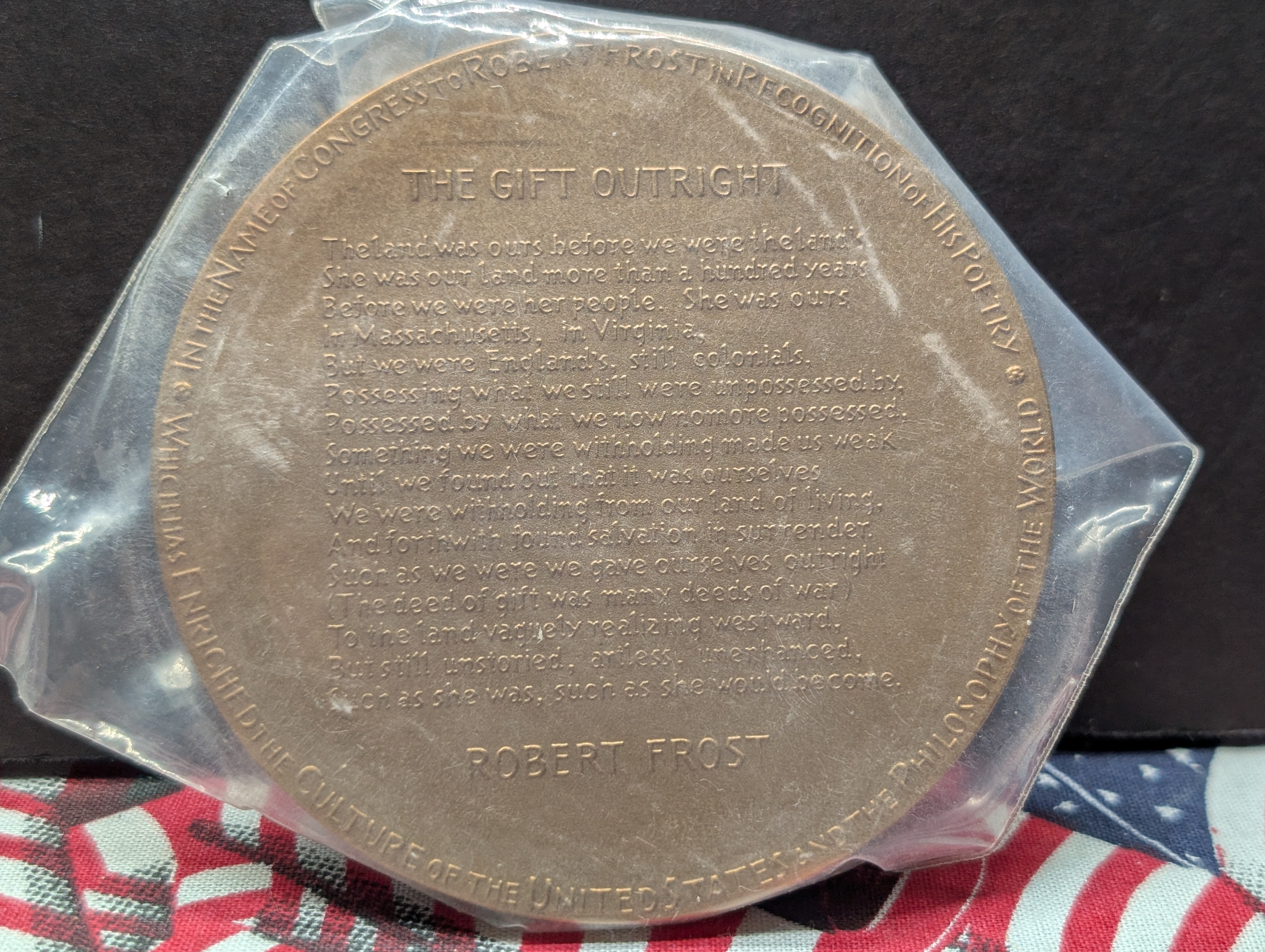 Robert Frost 3 inch Bronze Medallion