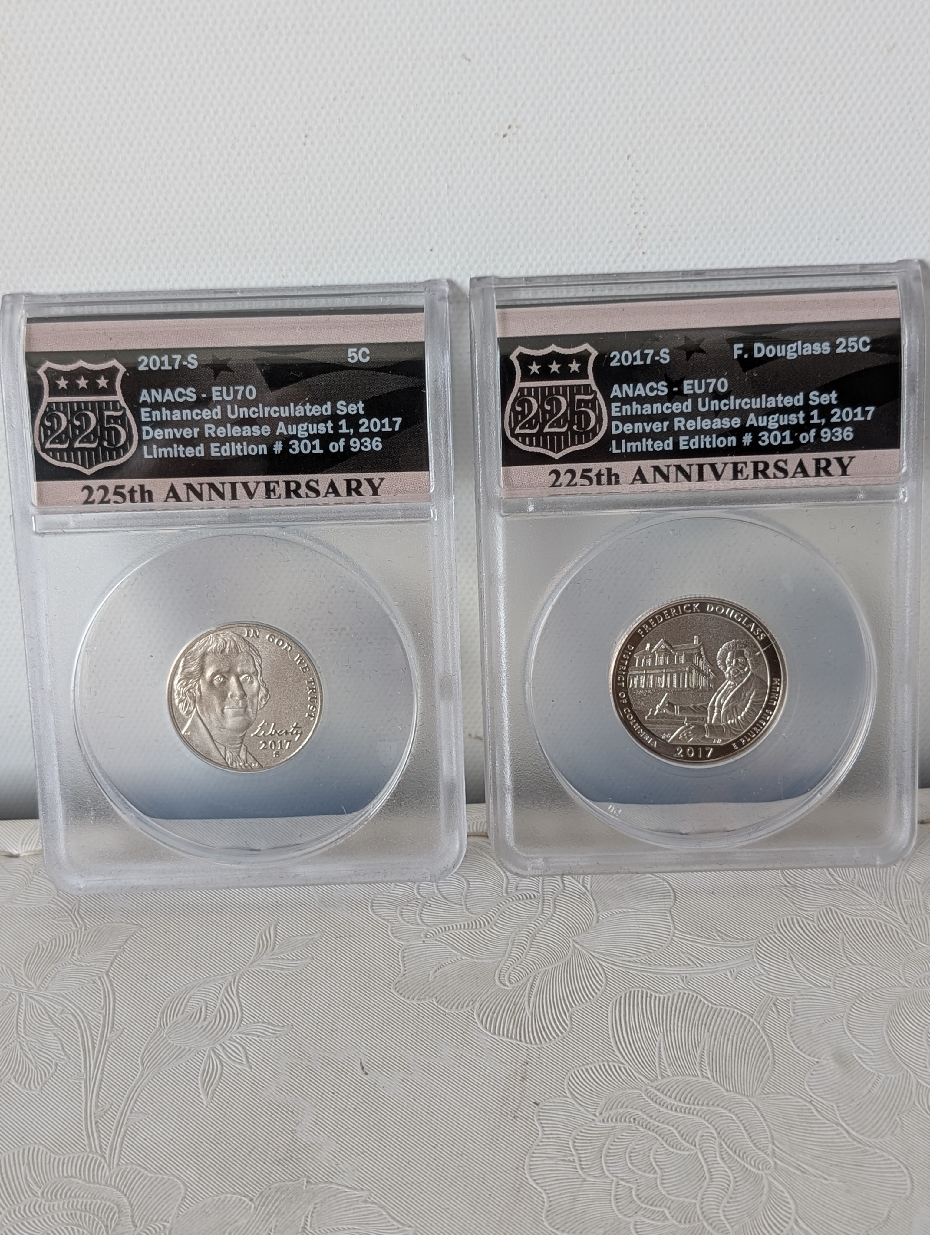 2017-S Enhanced Uncirculated Set - 301 of 936 - ANACS EU70, 10 Coins in Wood Case