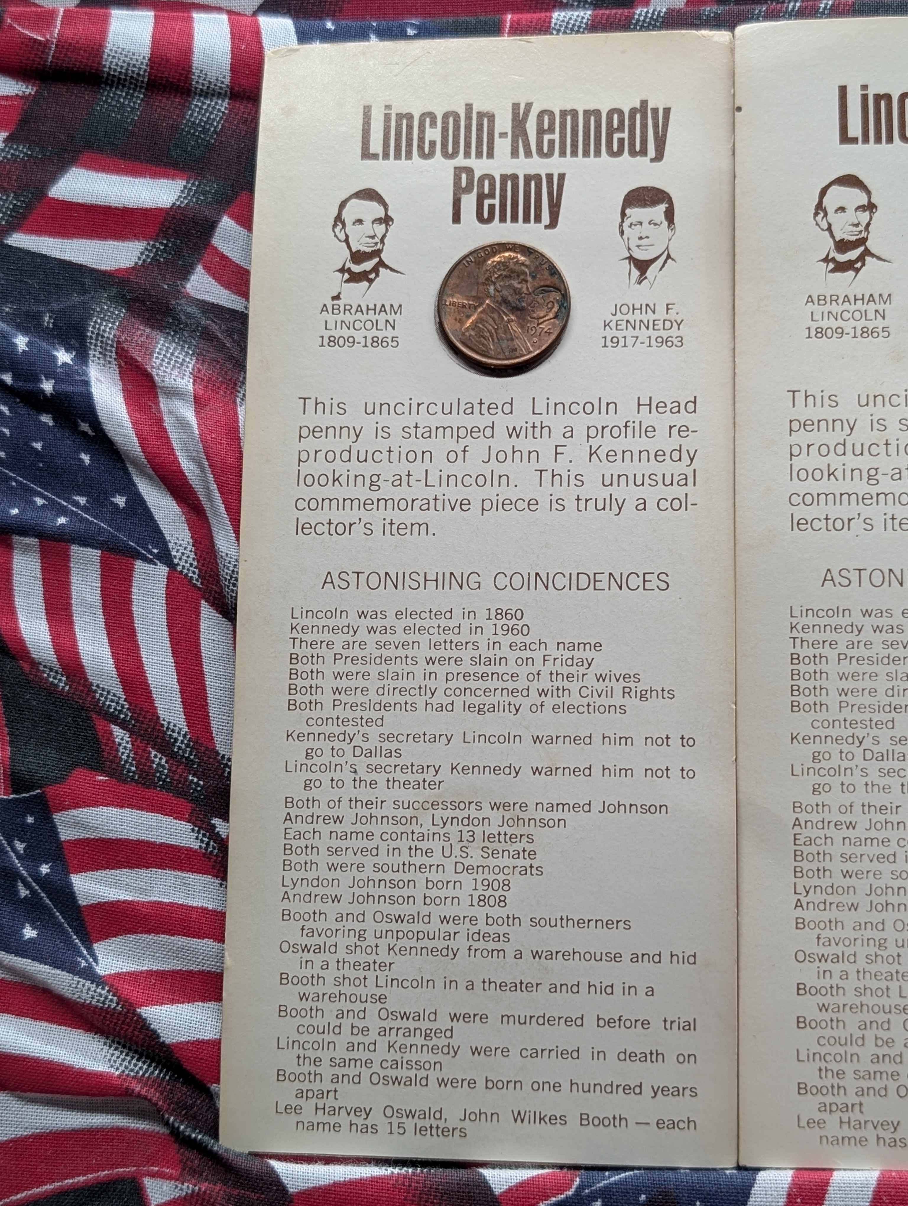 (13) Lincoln-Kennedy Pennies, Astonishing Coincidences