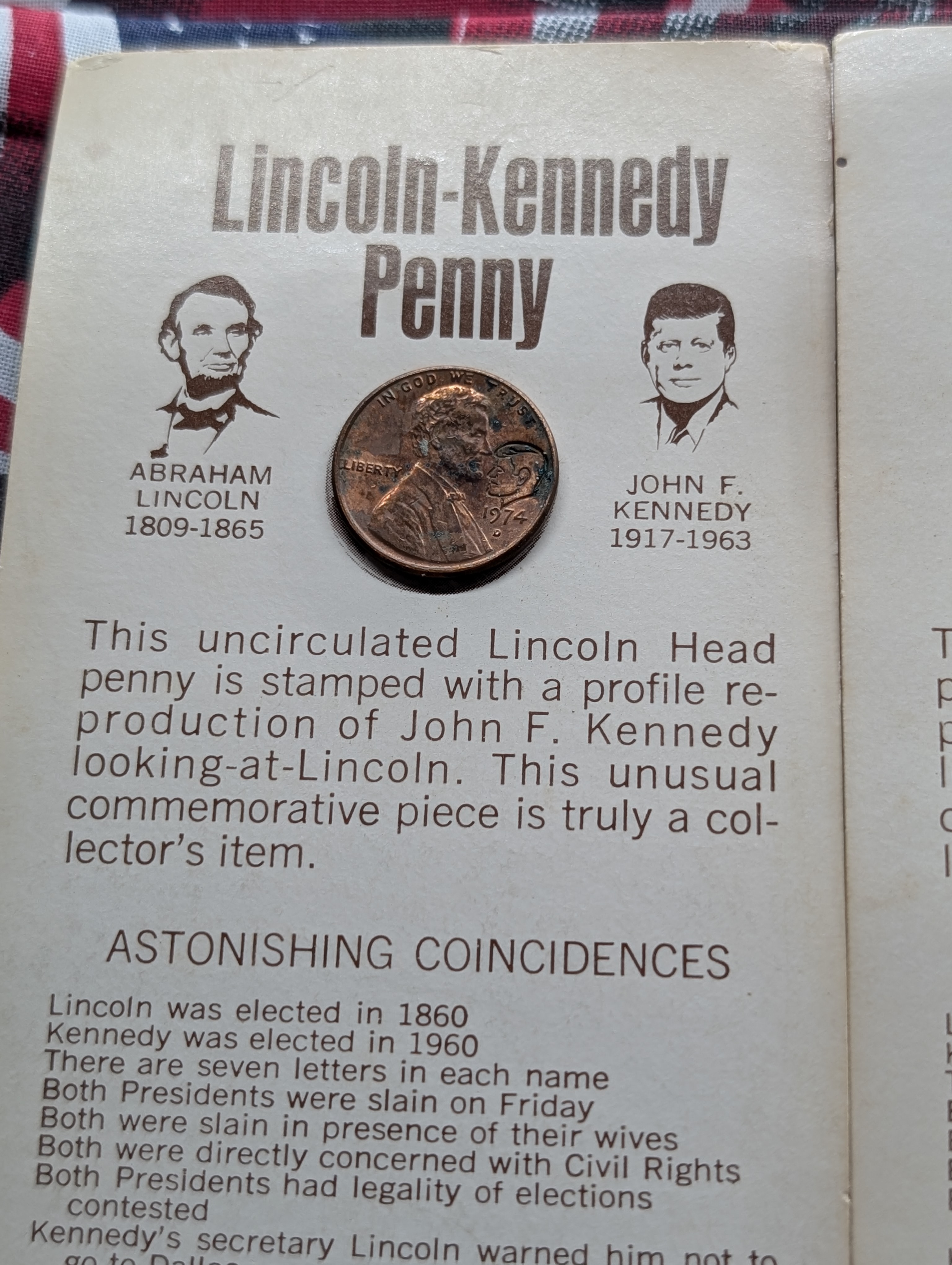 (13) Lincoln-Kennedy Pennies, Astonishing Coincidences