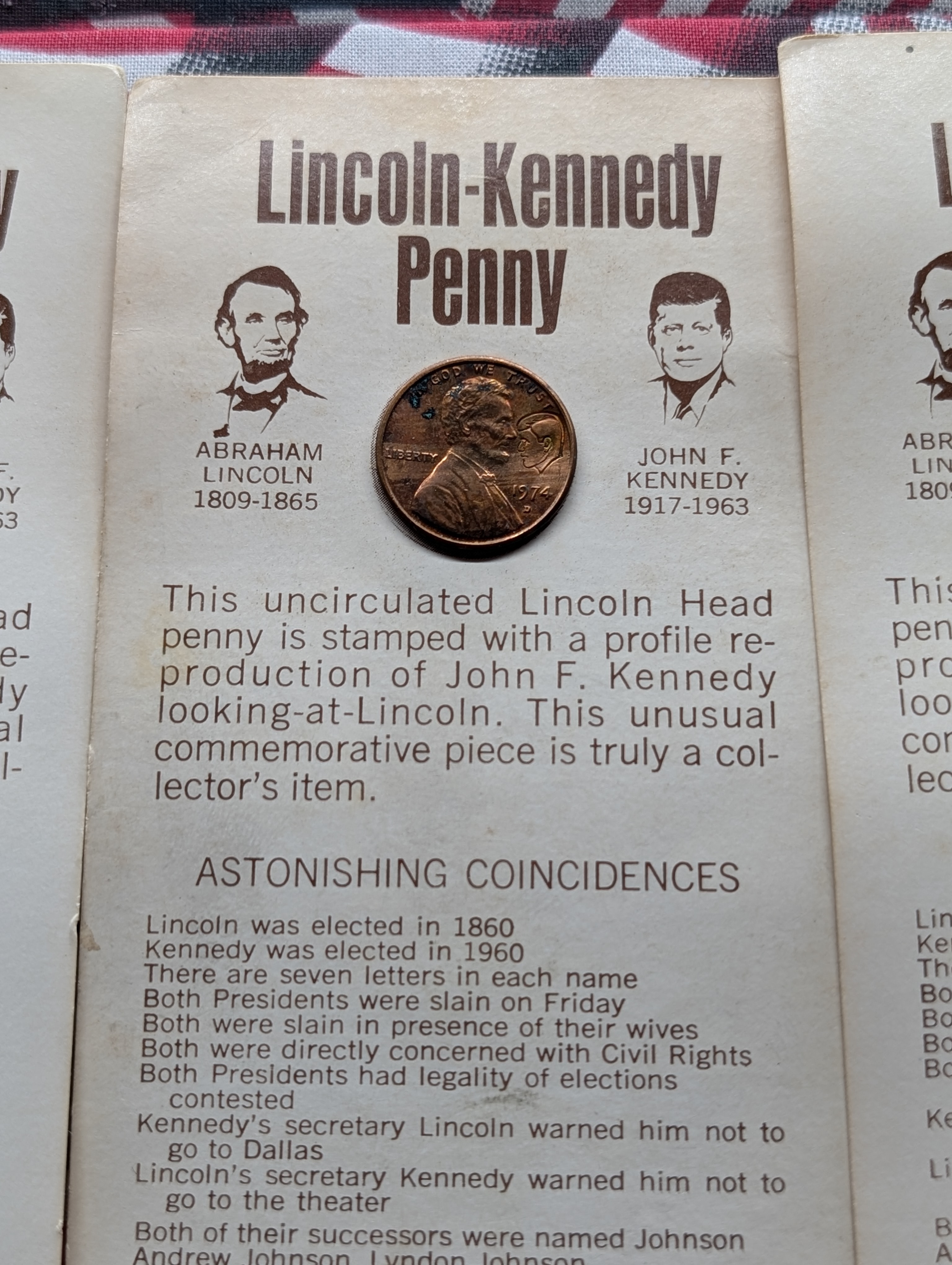 (13) Lincoln-Kennedy Pennies, Astonishing Coincidences