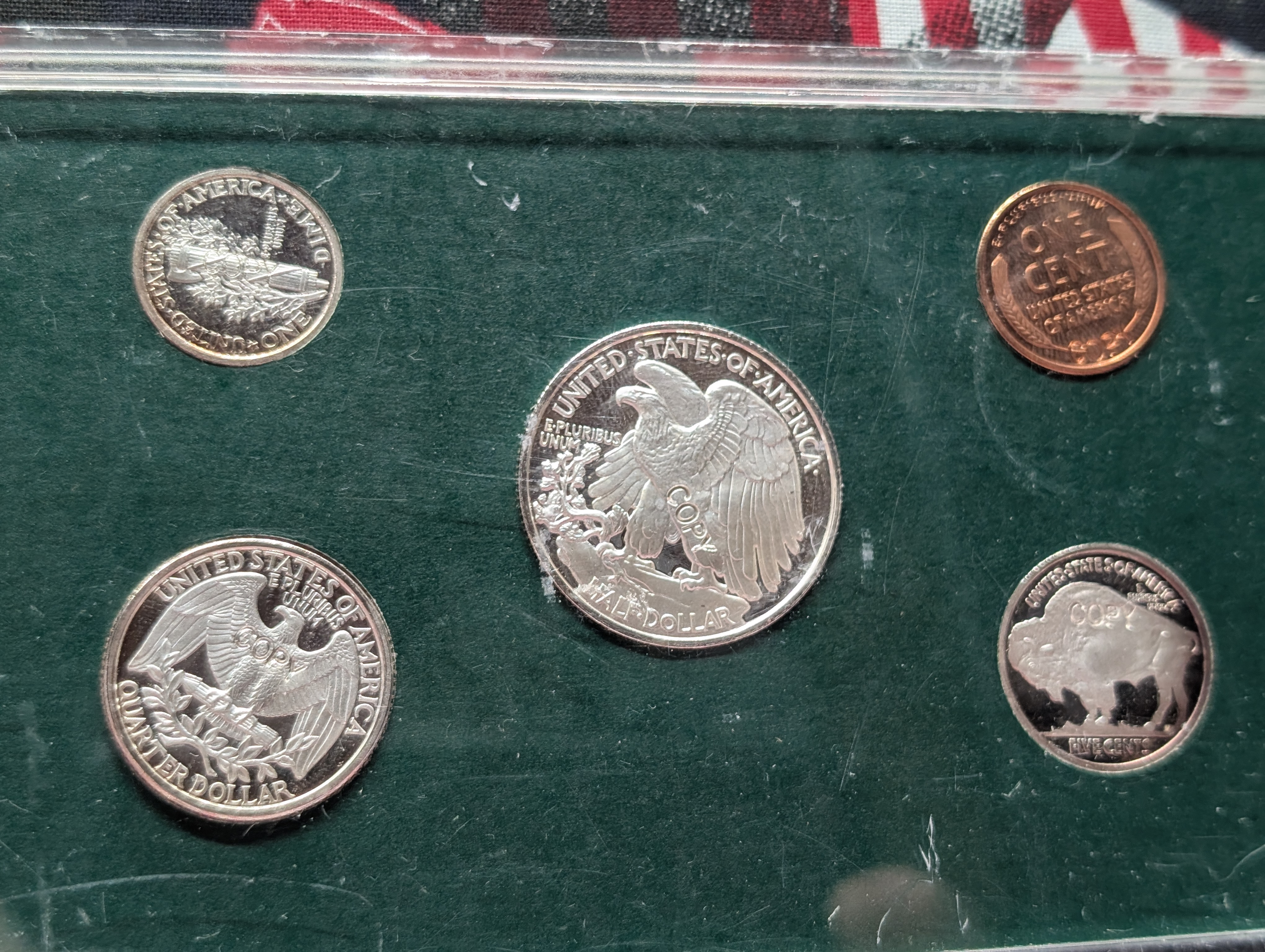 1936 U.S. Government Proof Set Tribute (Recreation Set), All Copy (Stamped)
