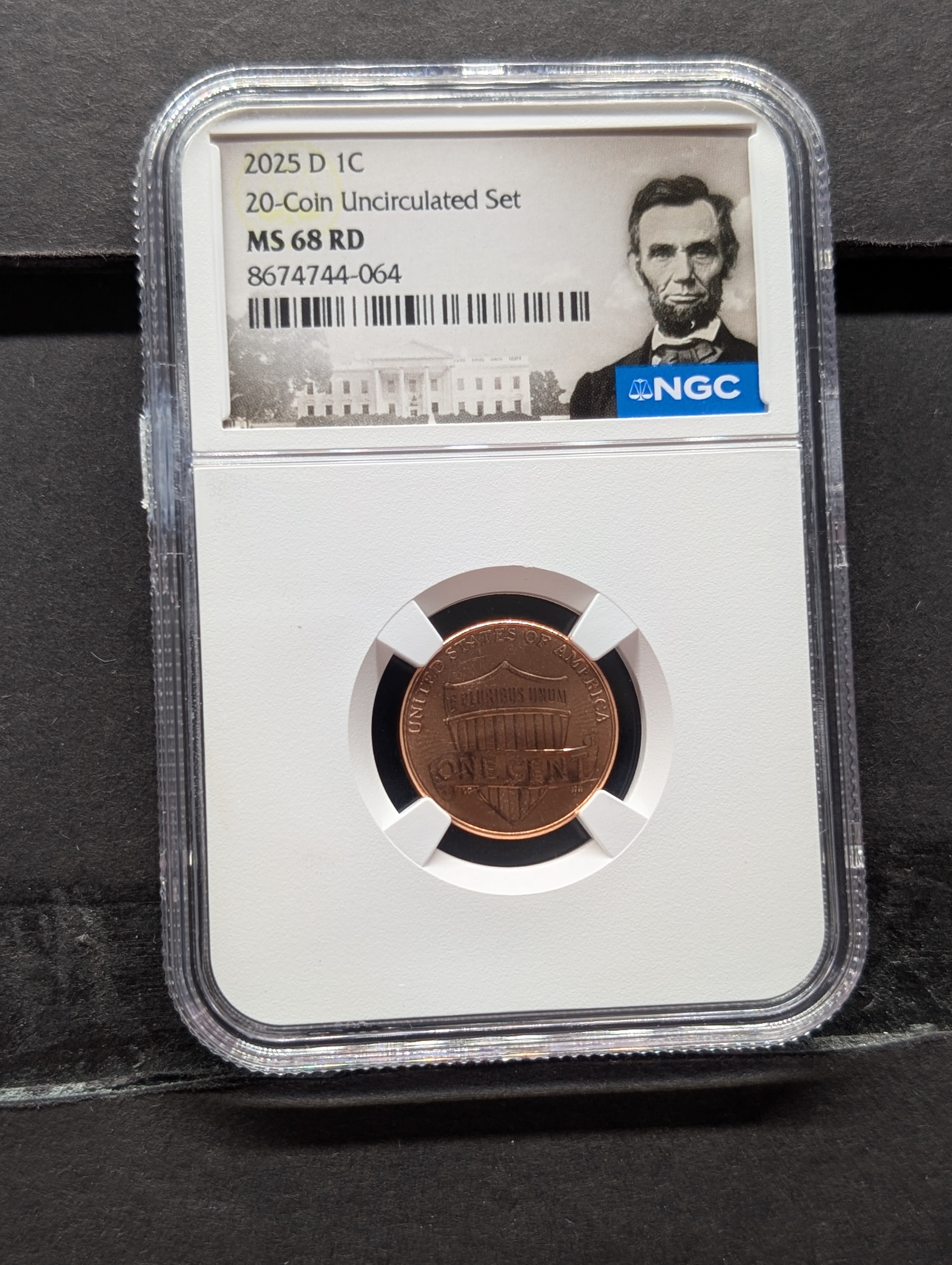 2025-D Lincoln Shield Cent NGC MS 68 RD - From a 20-Coin Uncirculated Set