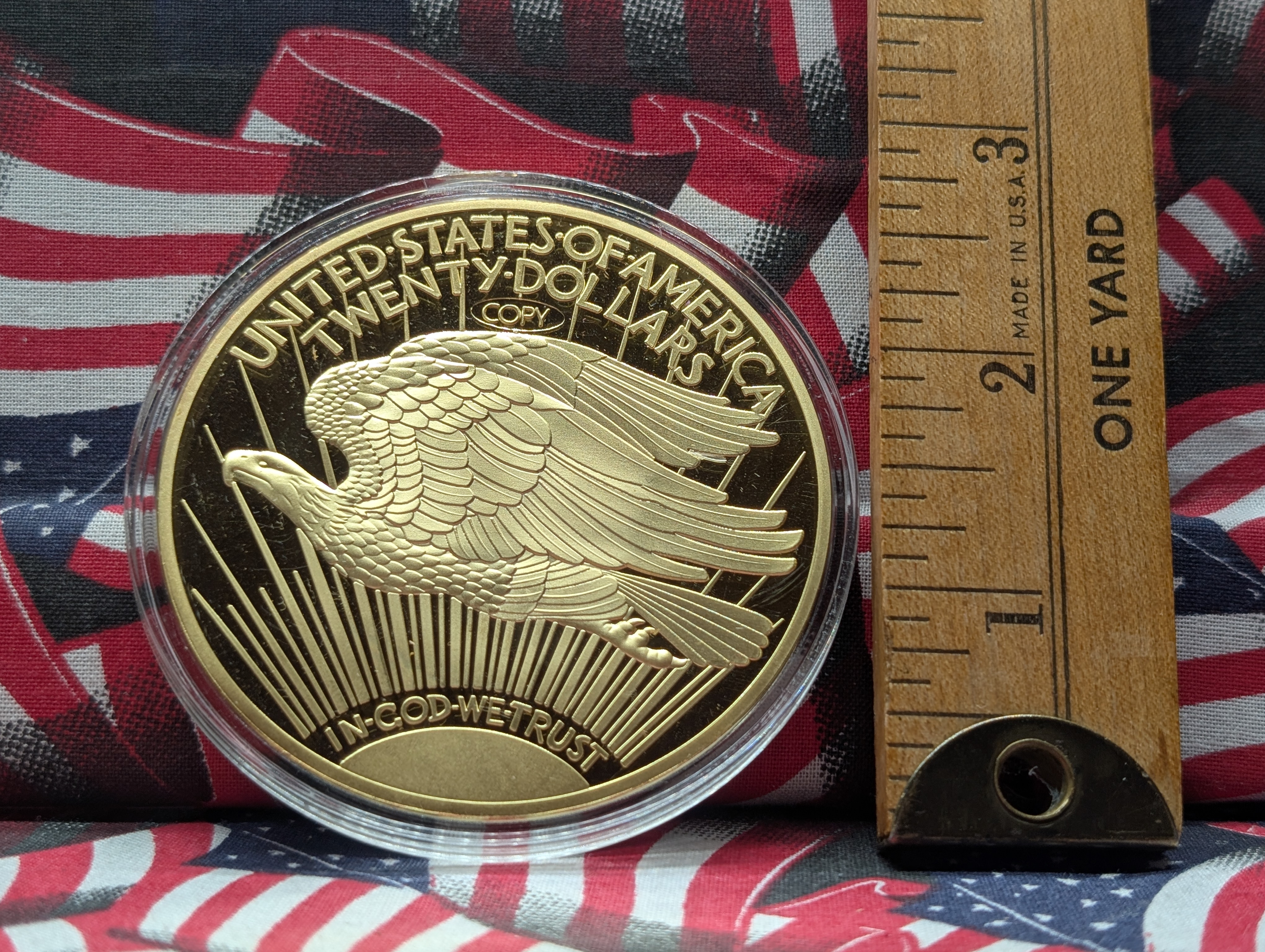 Copy of 1933 Proof Saint Gaudens Replica Coin 24kt Layered - American Mint - 3 inch