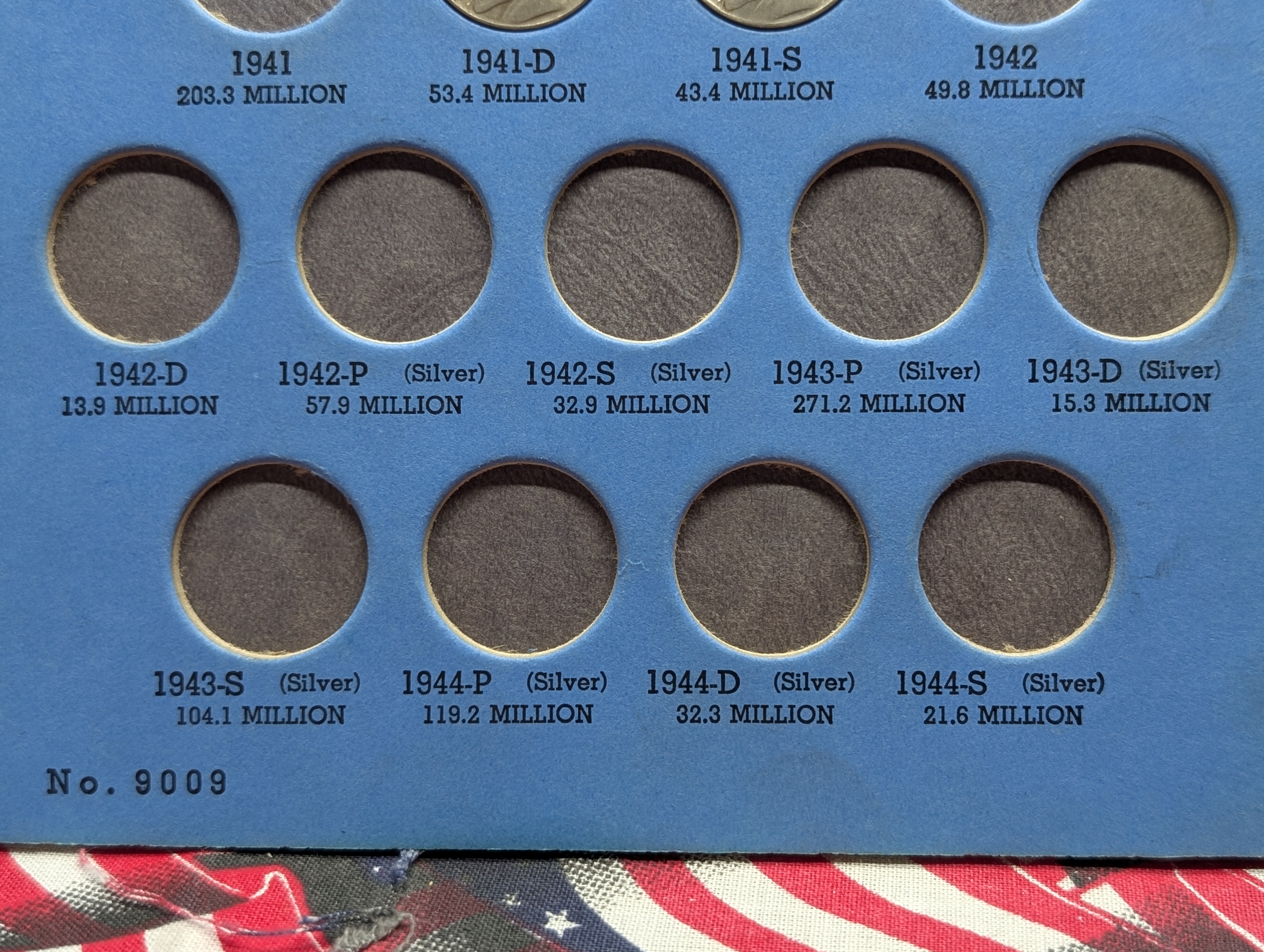 Partial 1938 to 1961 Jefferson Nickel Collection - 38 Coins in Whitman Folder