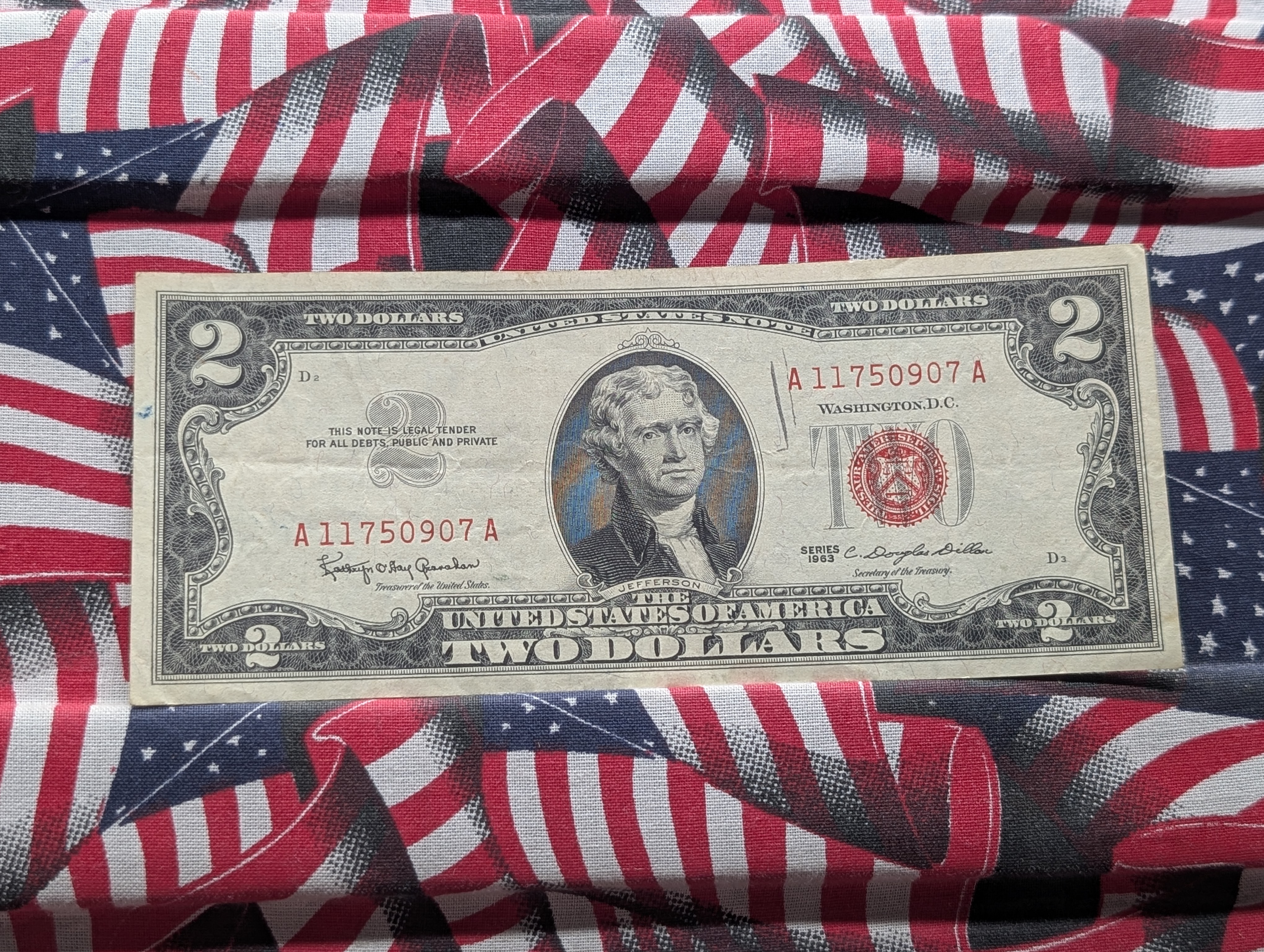 United States Red Seal Currency Collection - 1963 Series $2 & 1963 Series $5 Notes with COA
