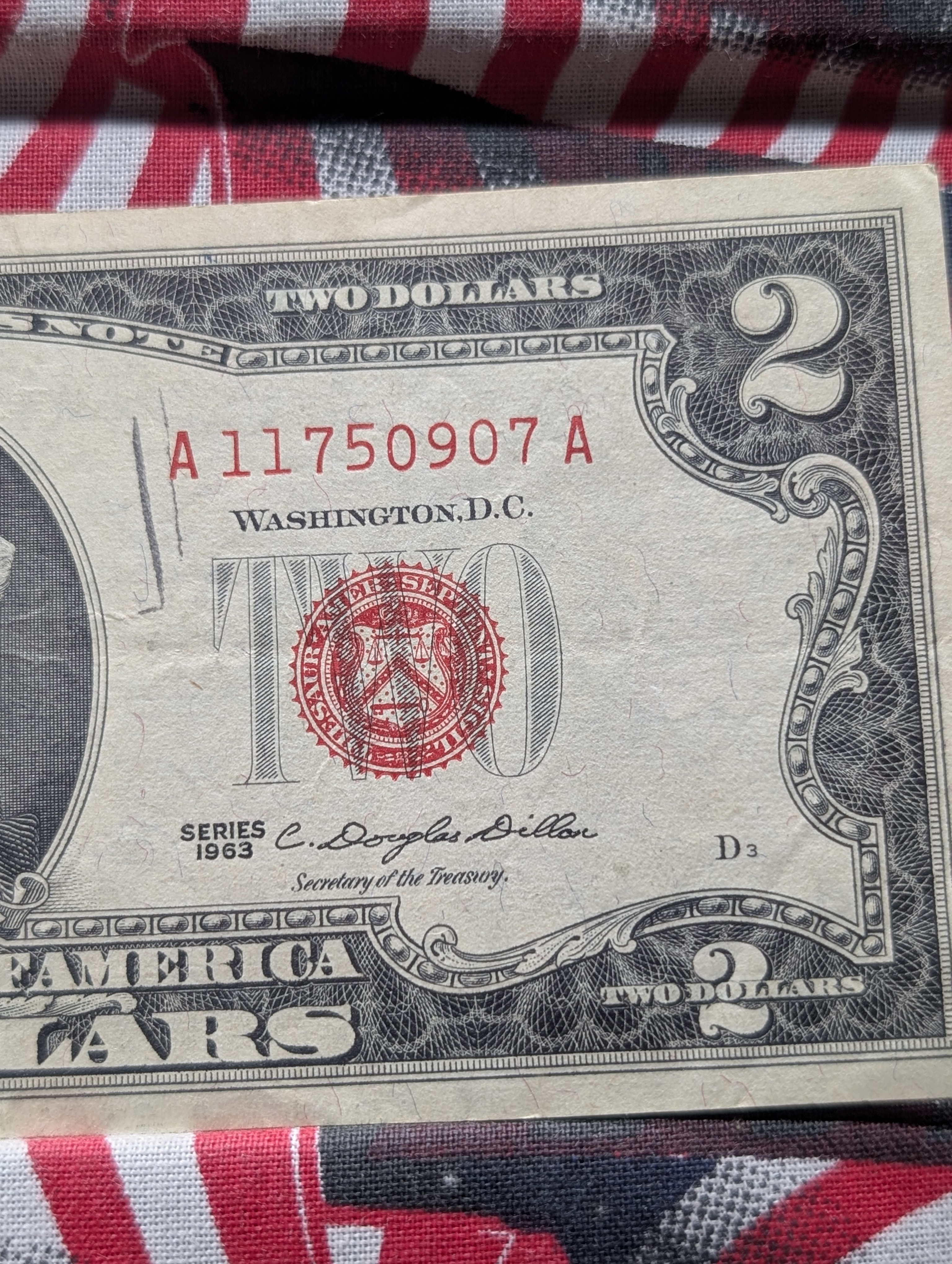 United States Red Seal Currency Collection - 1963 Series $2 & 1963 Series $5 Notes with COA