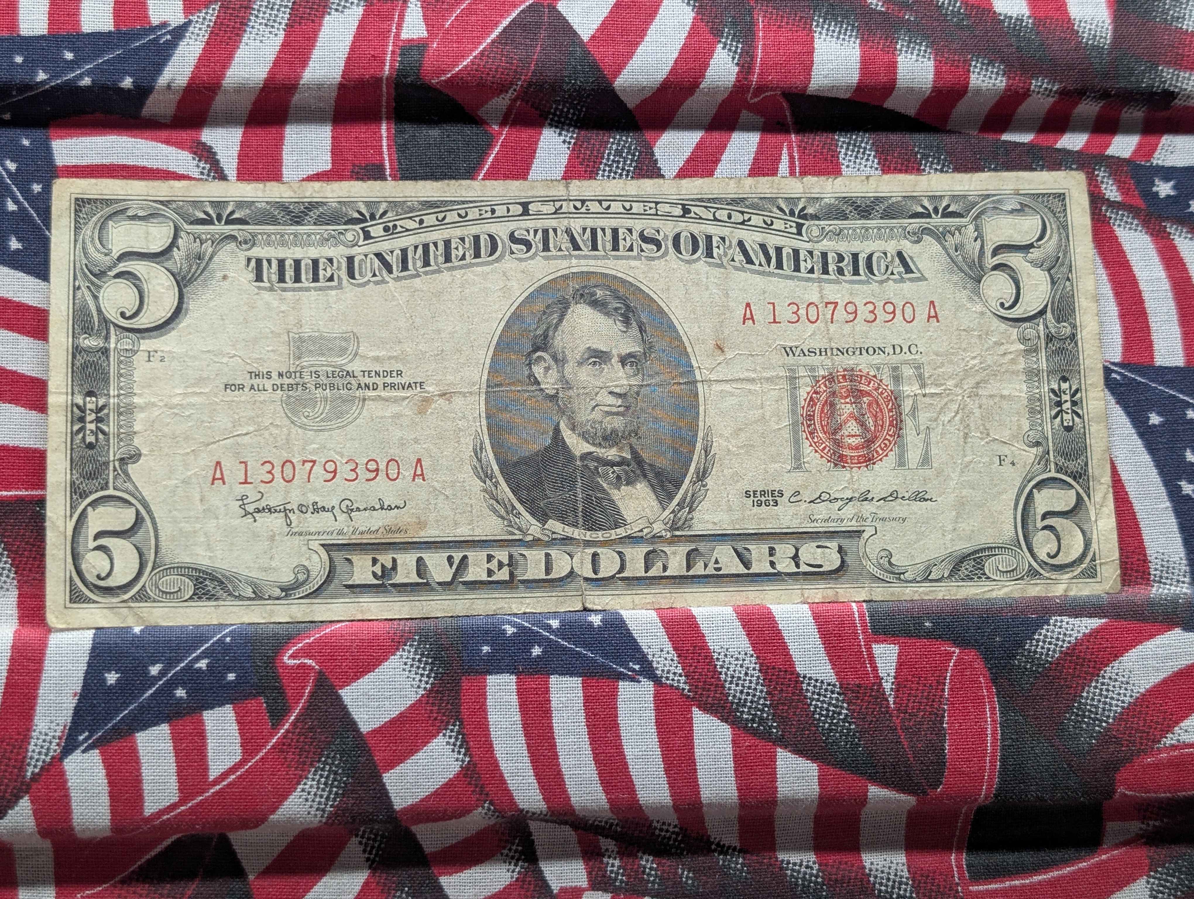 United States Red Seal Currency Collection - 1963 Series $2 & 1963 Series $5 Notes with COA