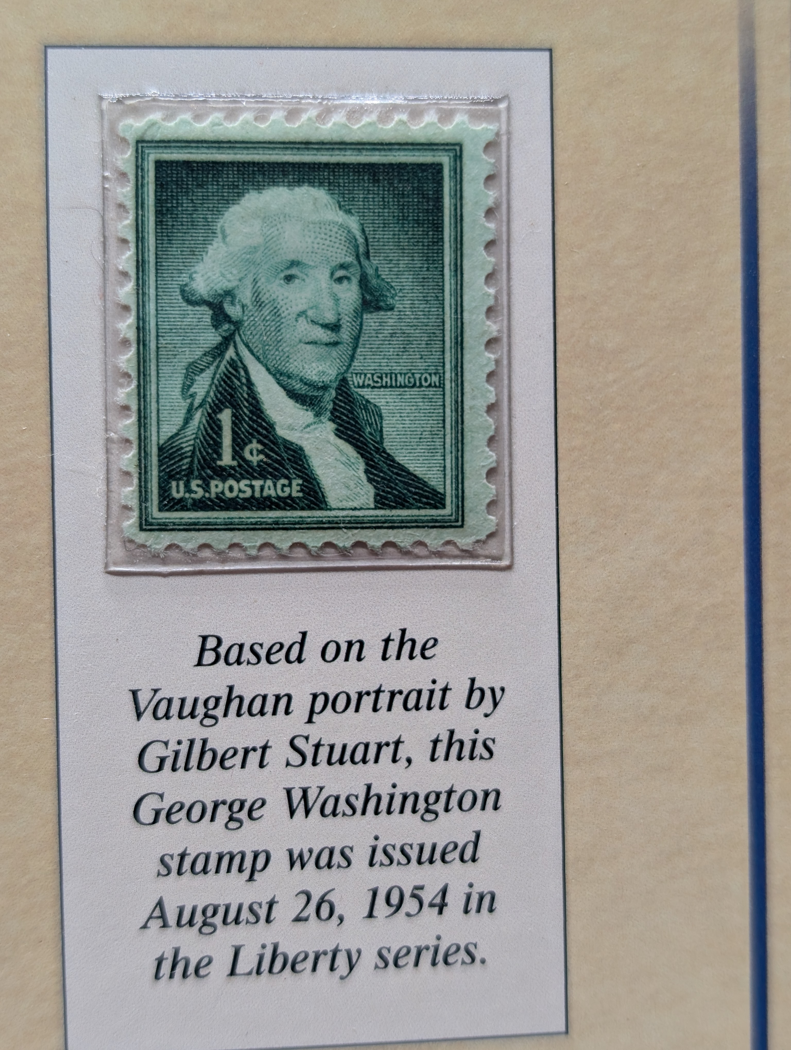 2007-P George Washington & John Adams Presidential Dollar and Stamps with Infocard in Binder Page