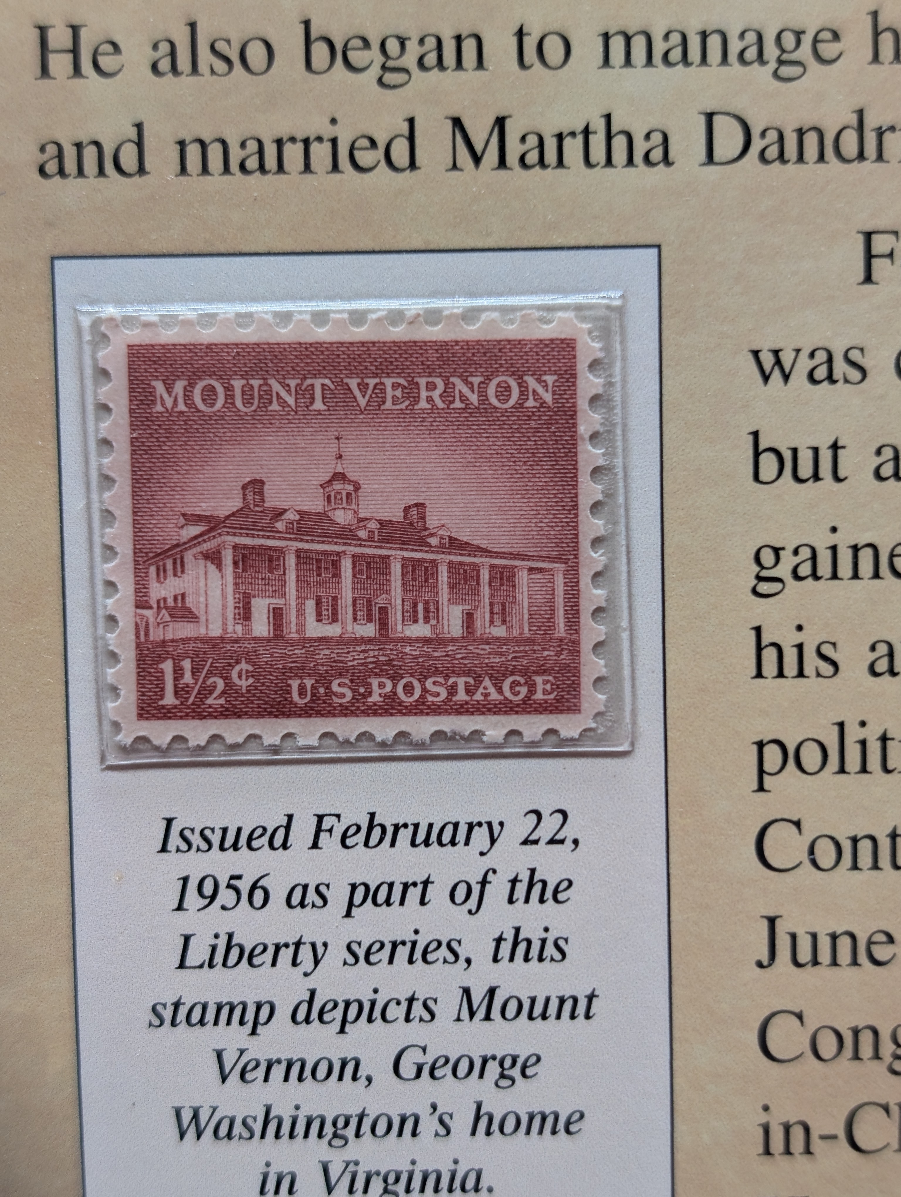 2007-P George Washington & John Adams Presidential Dollar and Stamps with Infocard in Binder Page